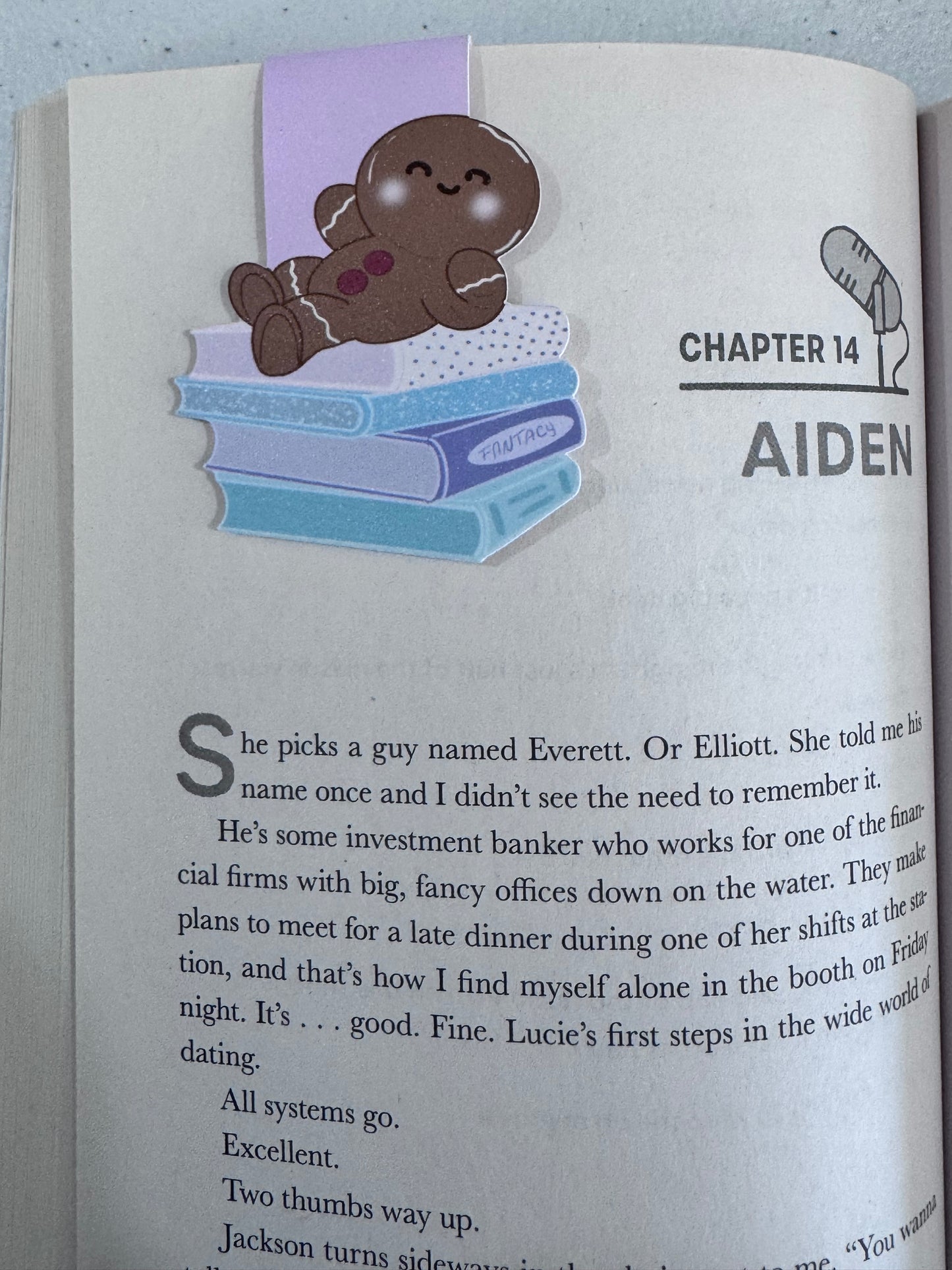 Holiday Gingerbread Man Book Lover Magnetic Bookmark- Hand Drawn, Handmade Christmas Theme For Readers