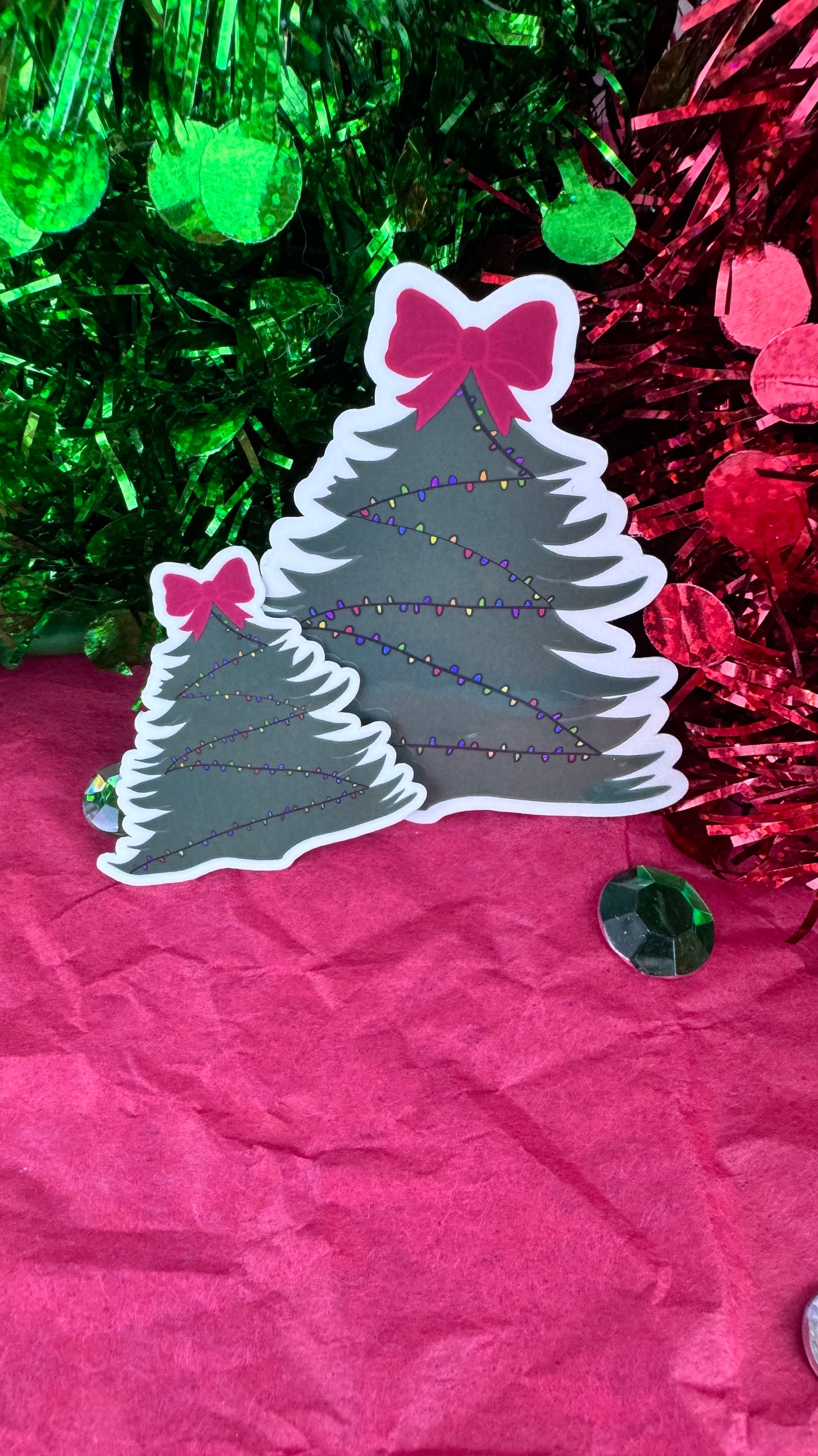Hand Drawn Christmas Tree Sticker- Festive Holiday Planner or Phone Decor