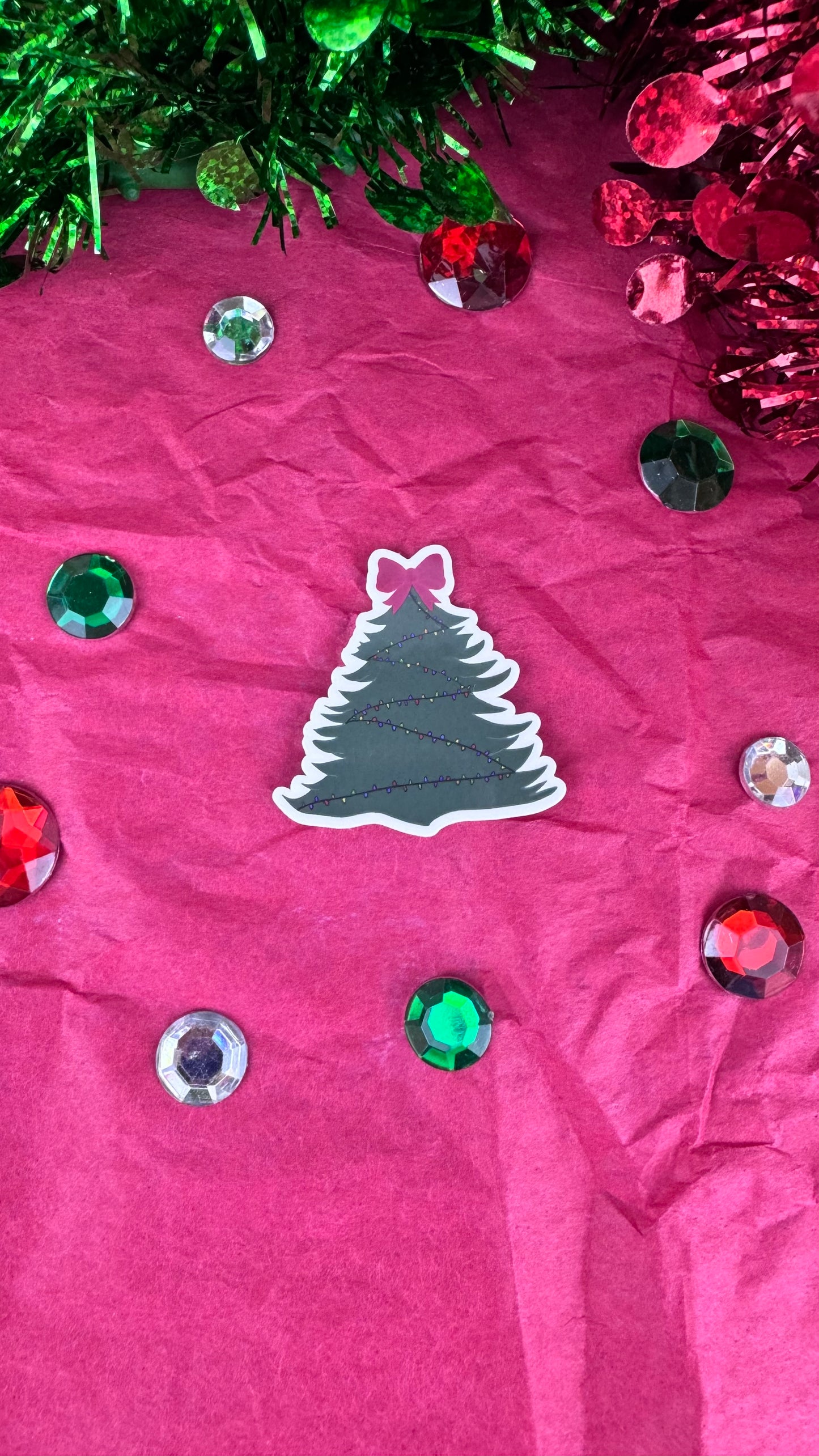Hand Drawn Christmas Tree Sticker- Festive Holiday Planner or Phone Decor