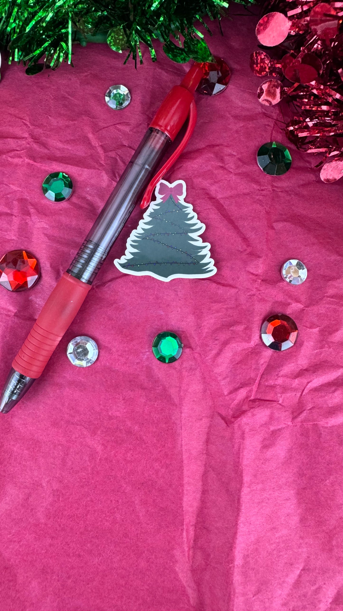 Hand Drawn Christmas Tree Sticker- Festive Holiday Planner or Phone Decor