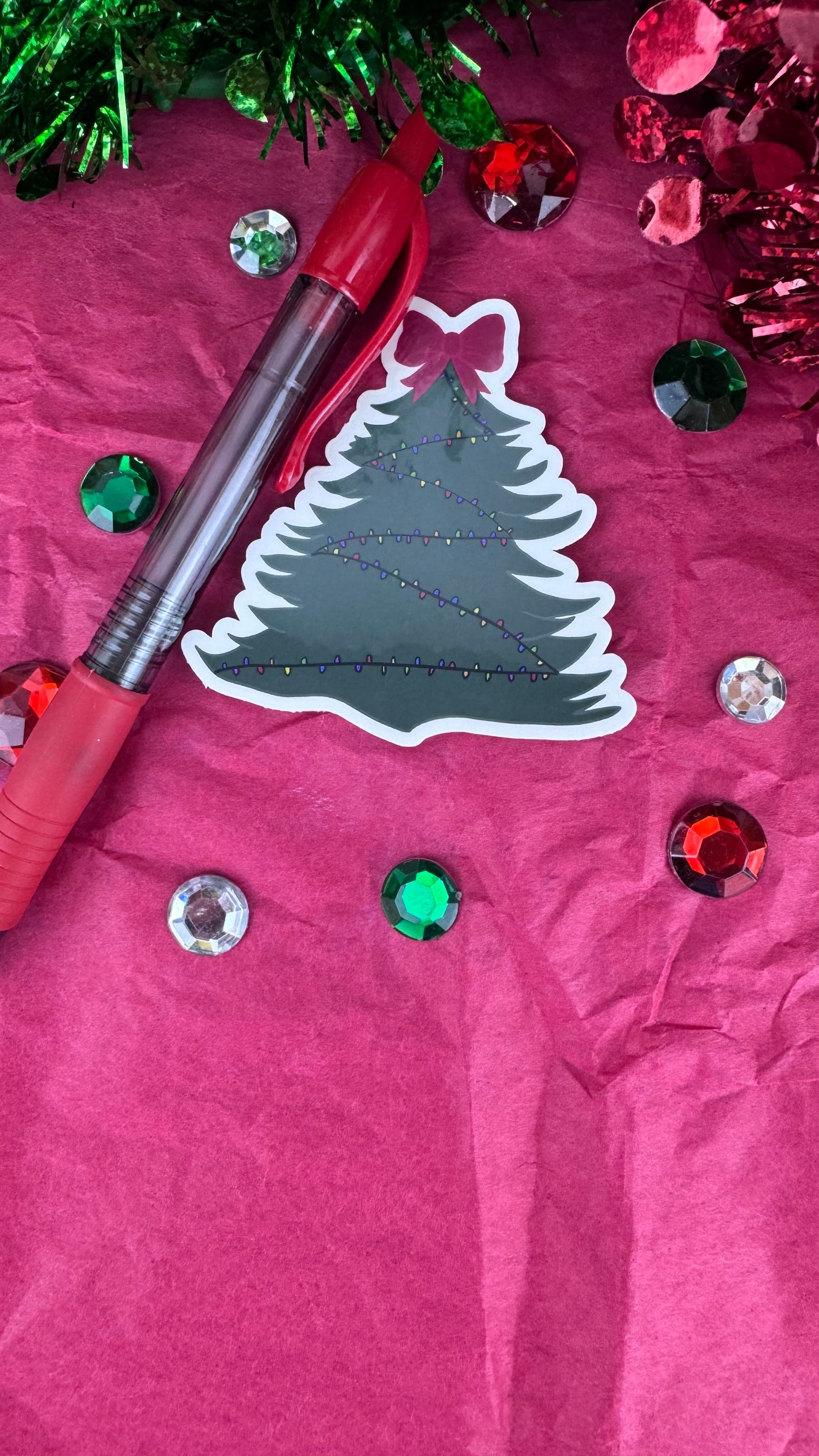 Hand Drawn Christmas Tree Sticker- Festive Holiday Planner or Phone Decor