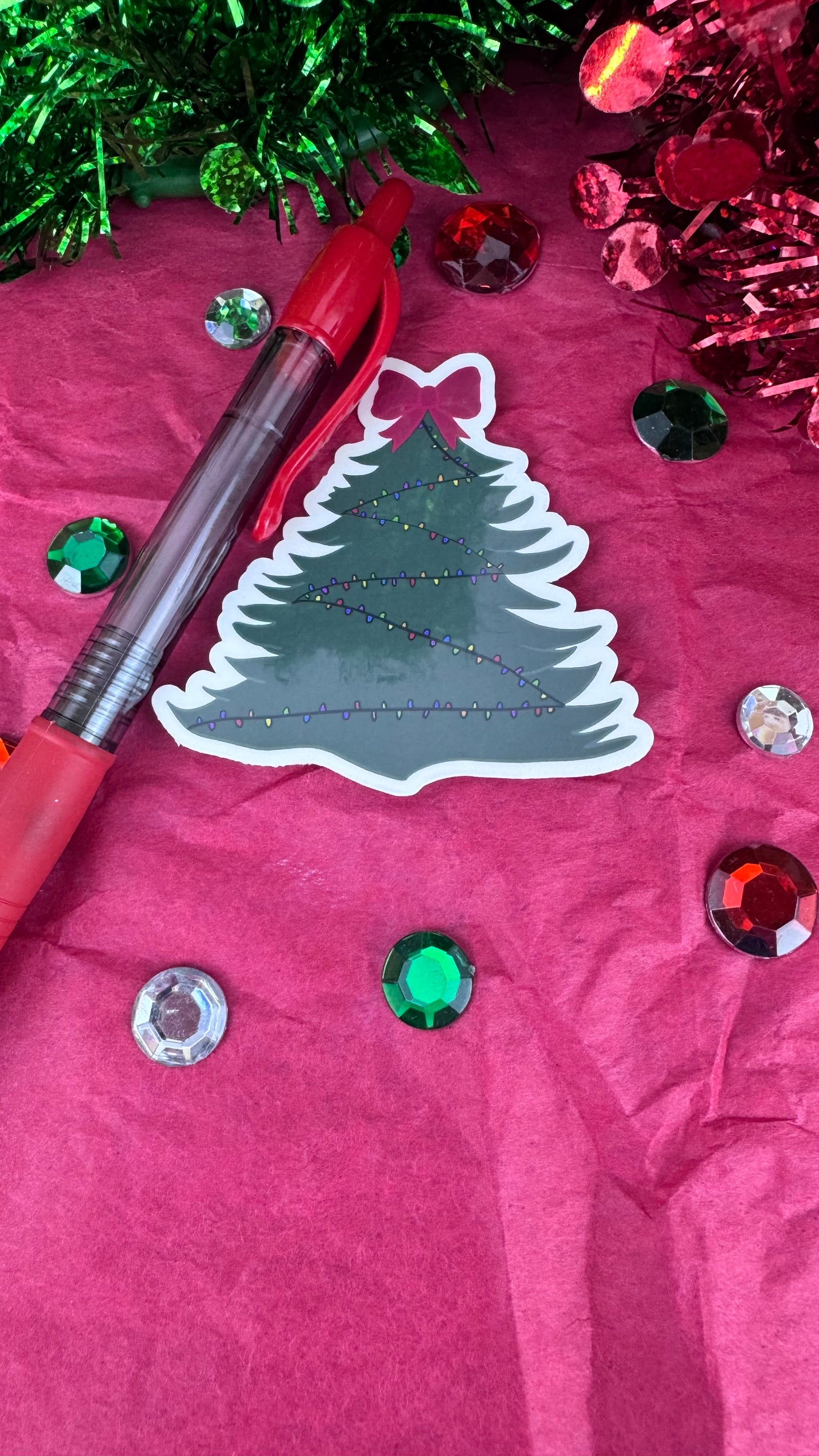 Hand Drawn Christmas Tree Sticker- Festive Holiday Planner or Phone Decor