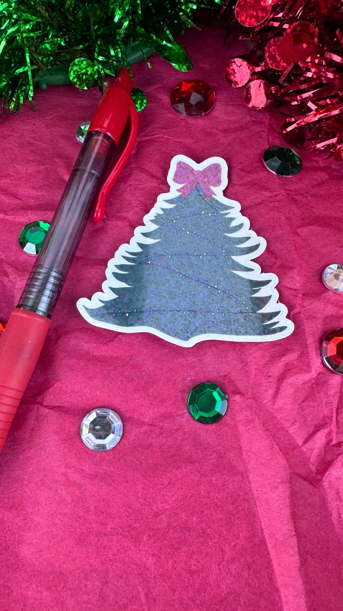 Hand Drawn Christmas Tree Sticker- Festive Holiday Planner or Phone Decor