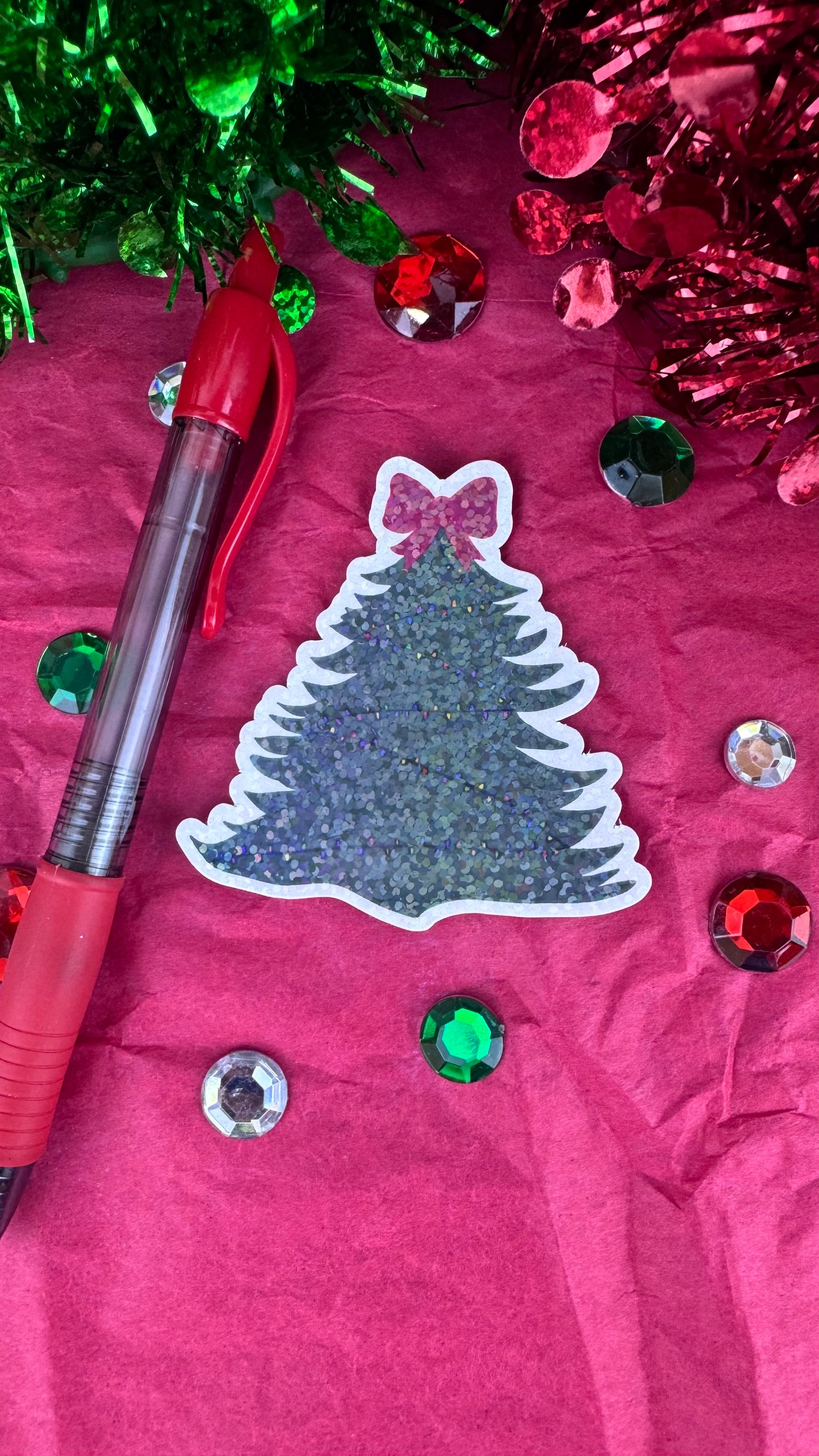 Hand Drawn Christmas Tree Sticker- Festive Holiday Planner or Phone Decor