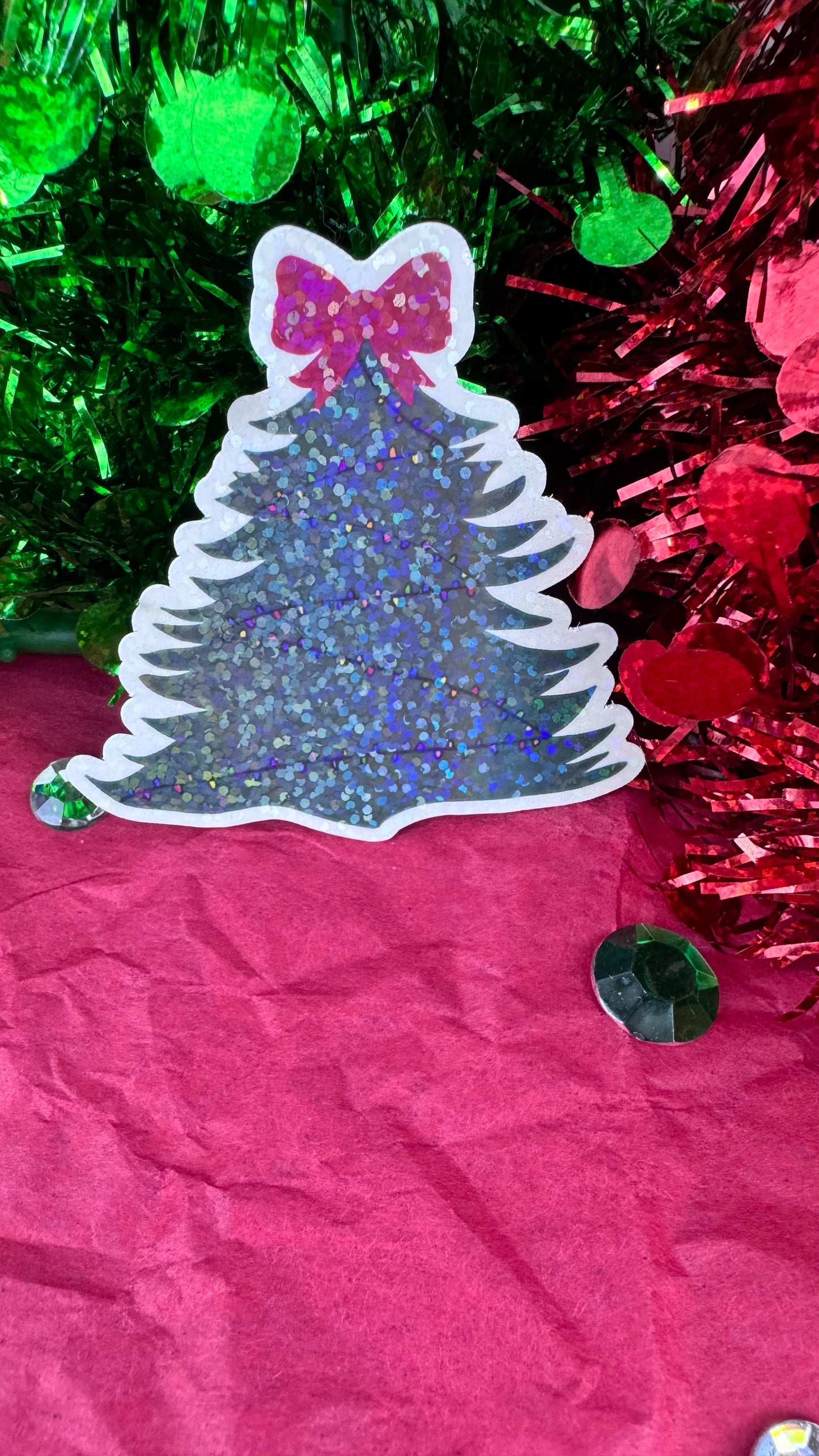 Hand Drawn Christmas Tree Sticker- Festive Holiday Planner or Phone Decor