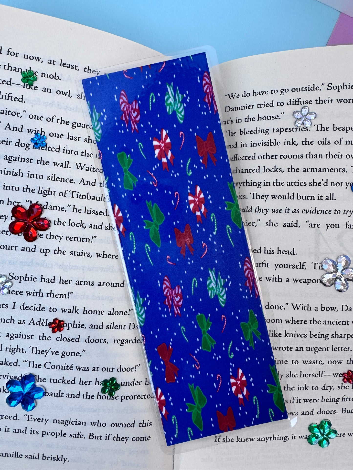 Christmas Bows Holiday Bookmark For Readers