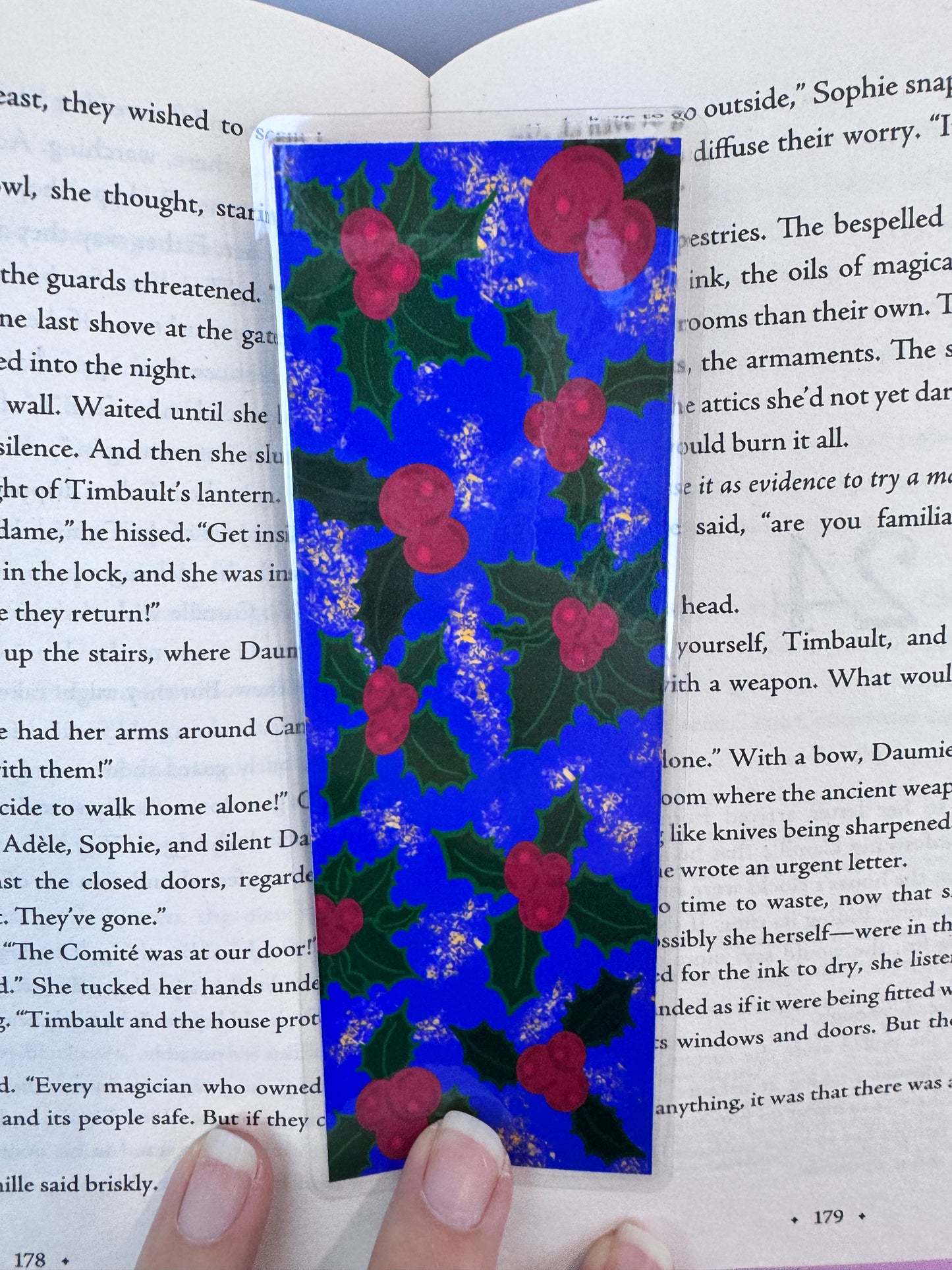 Plant Bookmark For Readers - Hand Drawn Holly Book Accessory