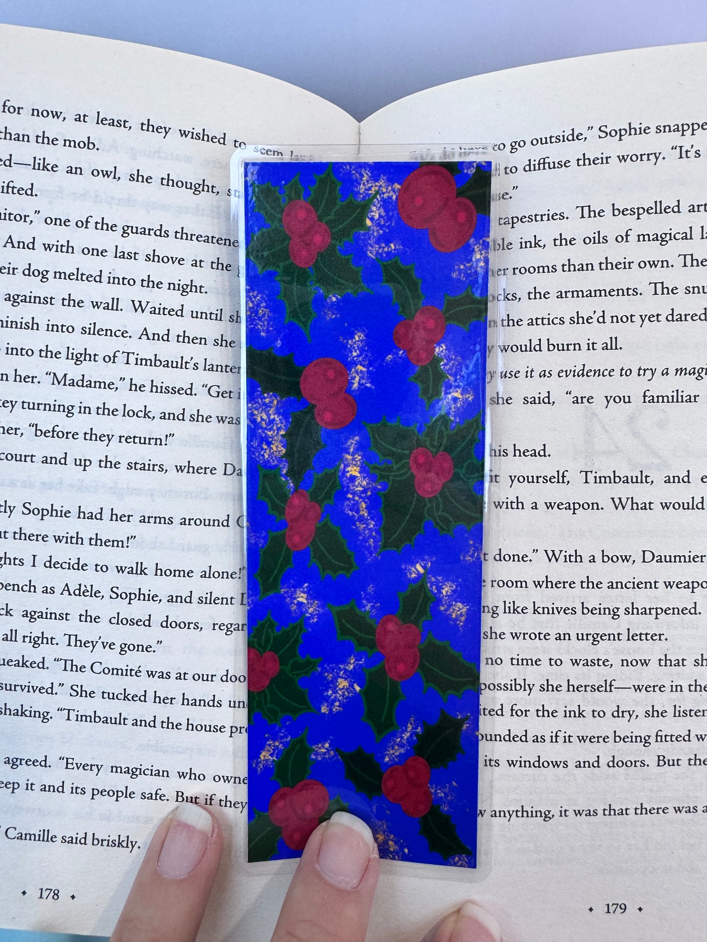 Plant Bookmark For Readers - Hand Drawn Holly Book Accessory