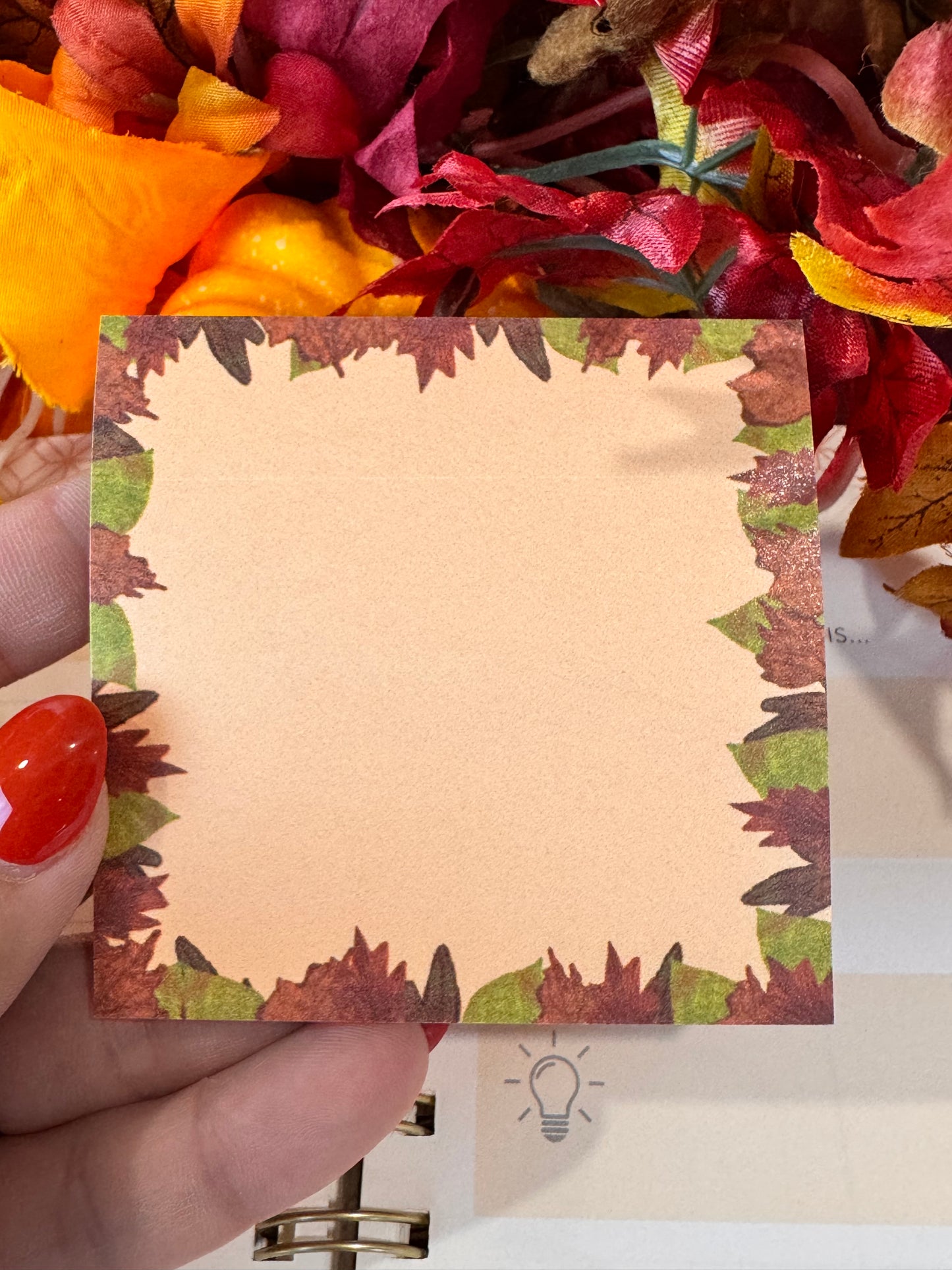 B-Grade I Love Fall Best Of All 3x3 Sticky Note with Fall Leaf Design, 50 Sheets