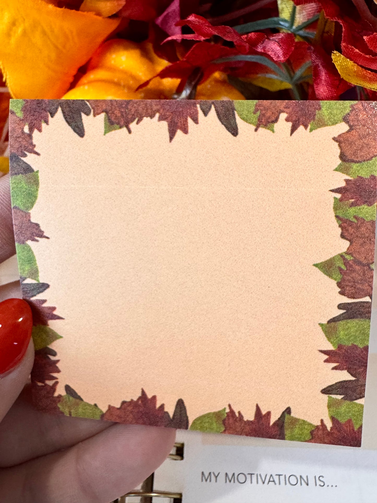 B-Grade I Love Fall Best Of All 3x3 Sticky Note with Fall Leaf Design, 50 Sheets
