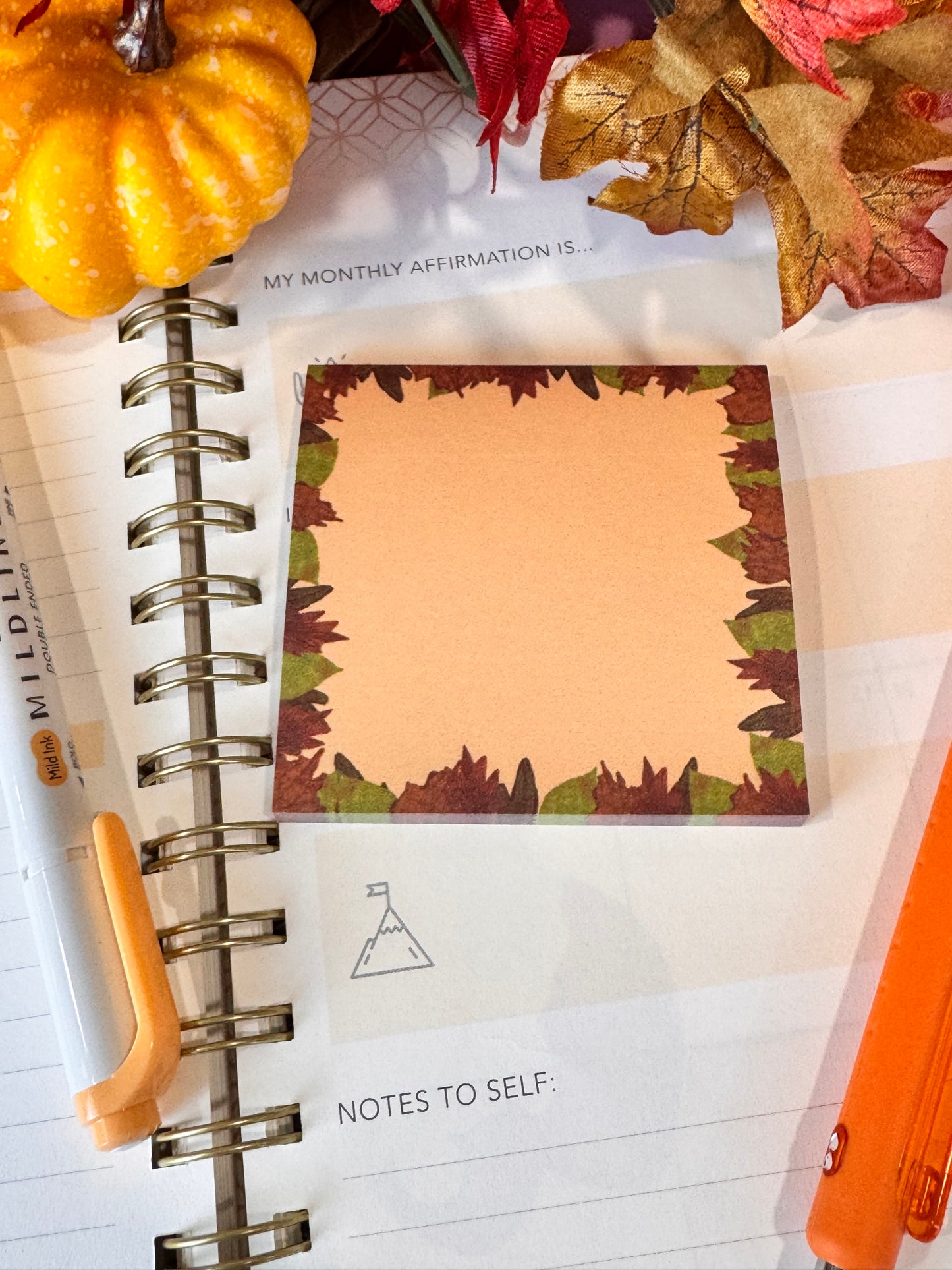 B-Grade I Love Fall Best Of All 3x3 Sticky Note with Fall Leaf Design, 50 Sheets
