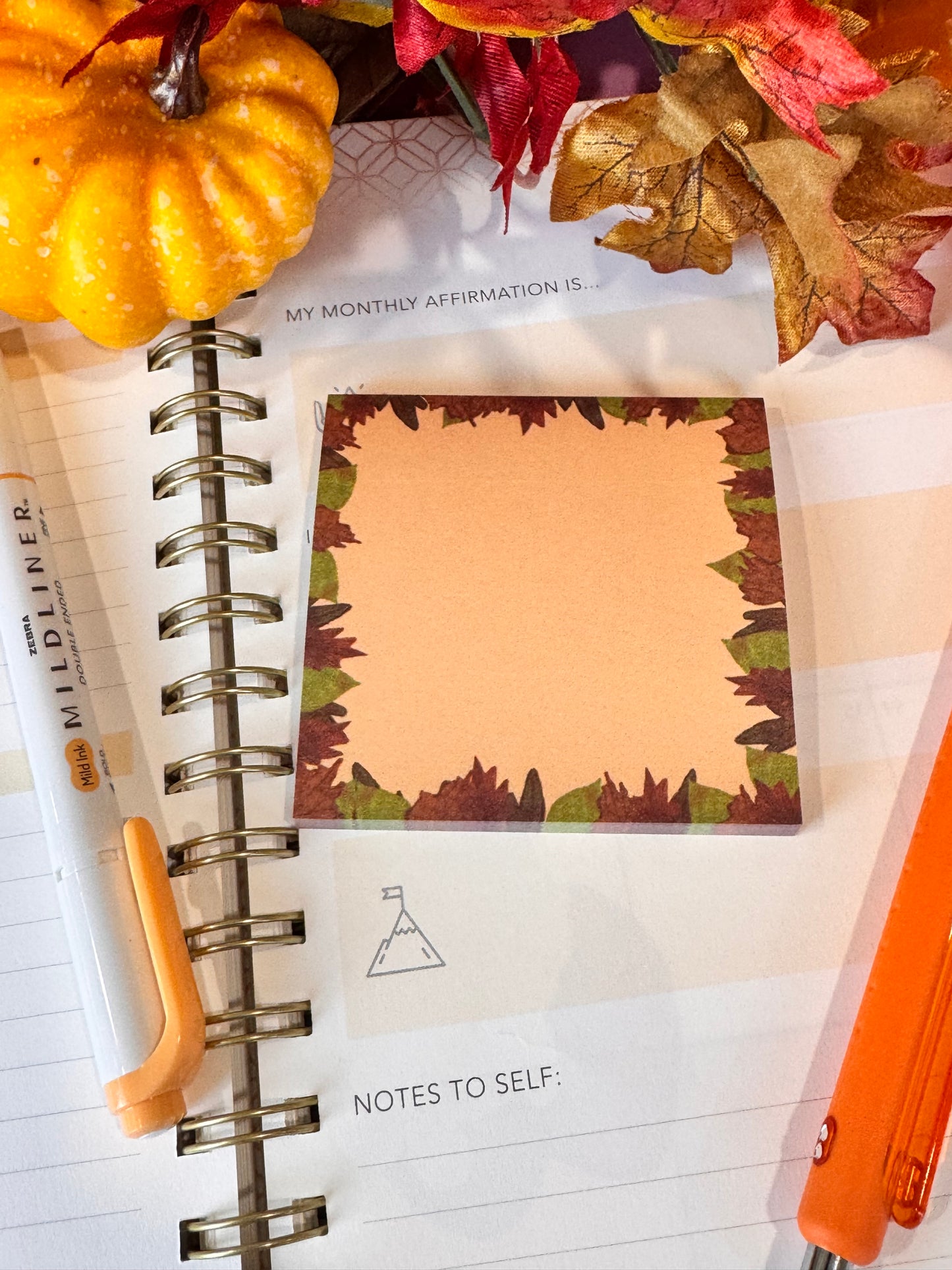 B-Grade I Love Fall Best Of All 3x3 Sticky Note with Fall Leaf Design, 50 Sheets