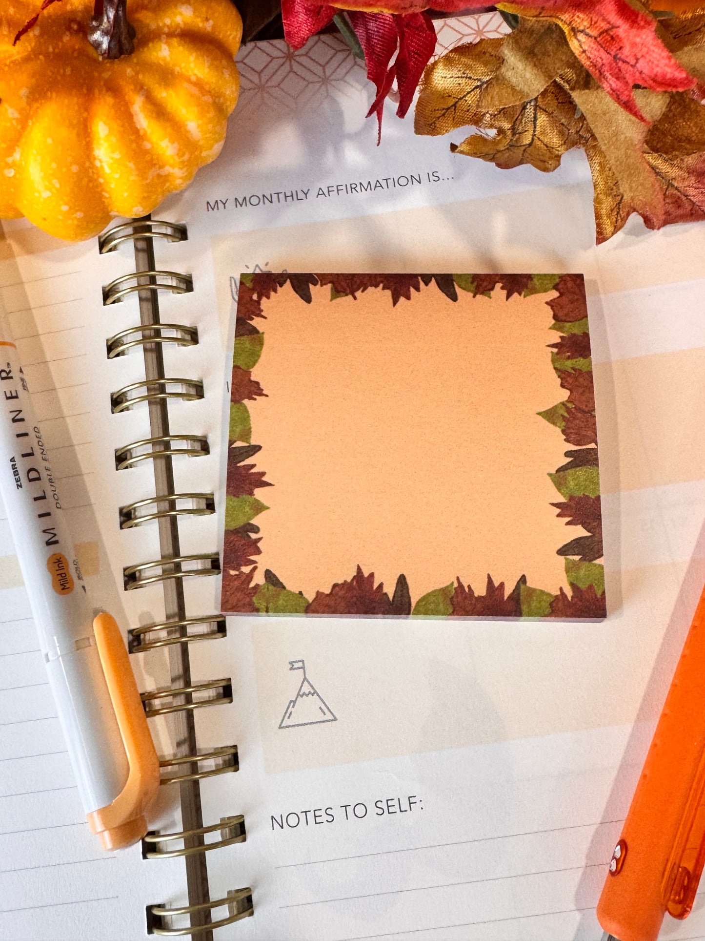 B-Grade I Love Fall Best Of All 3x3 Sticky Note with Fall Leaf Design, 50 Sheets