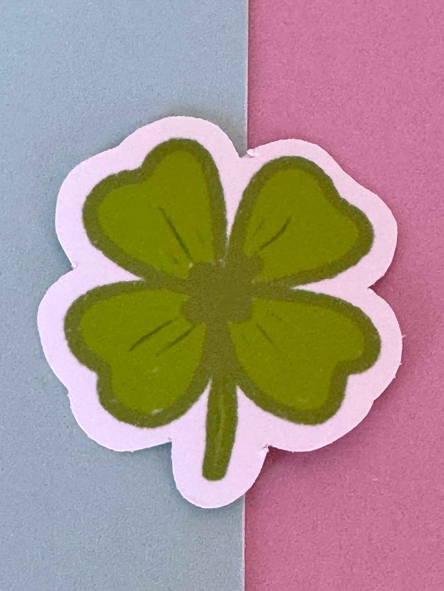 4 Leaf Clover Shamrock Sticker, Hand Drawn St. Patrick's Clover Holographic Matte Sticker For Planners, Journals, Agendas