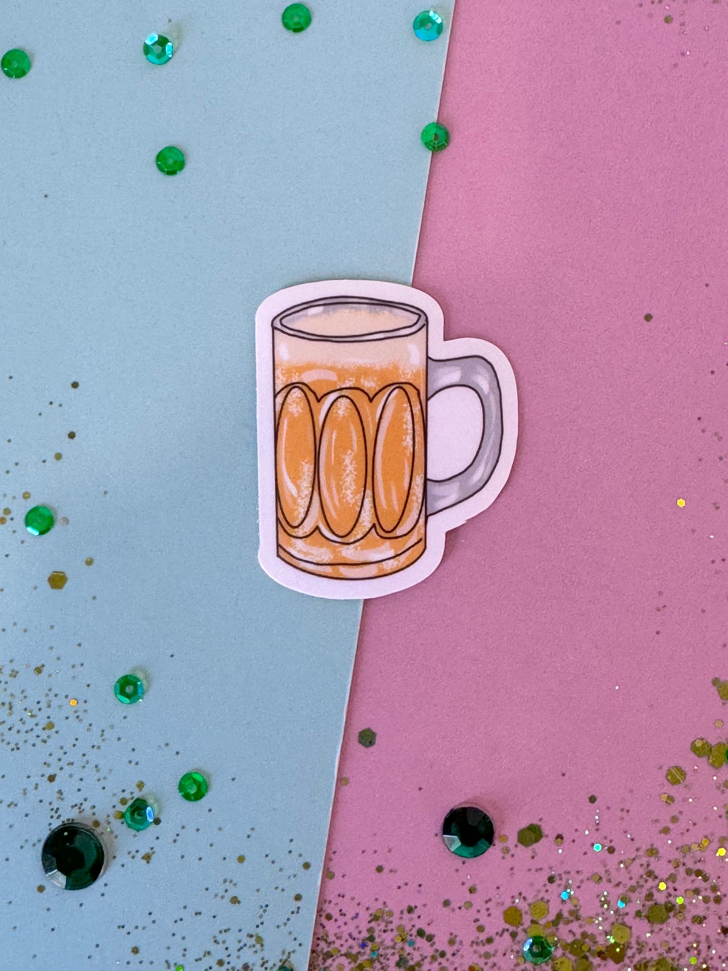 Mug of Beer Sticker, Cheers Laminated or Matte Sticker For Planners, Journals, Agendas