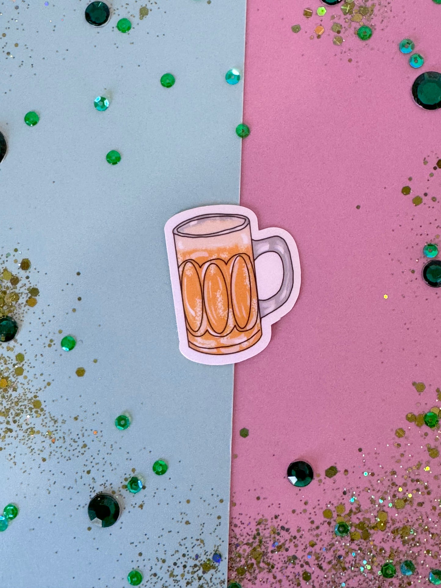Mug of Beer Sticker, Cheers Laminated or Matte Sticker For Planners, Journals, Agendas