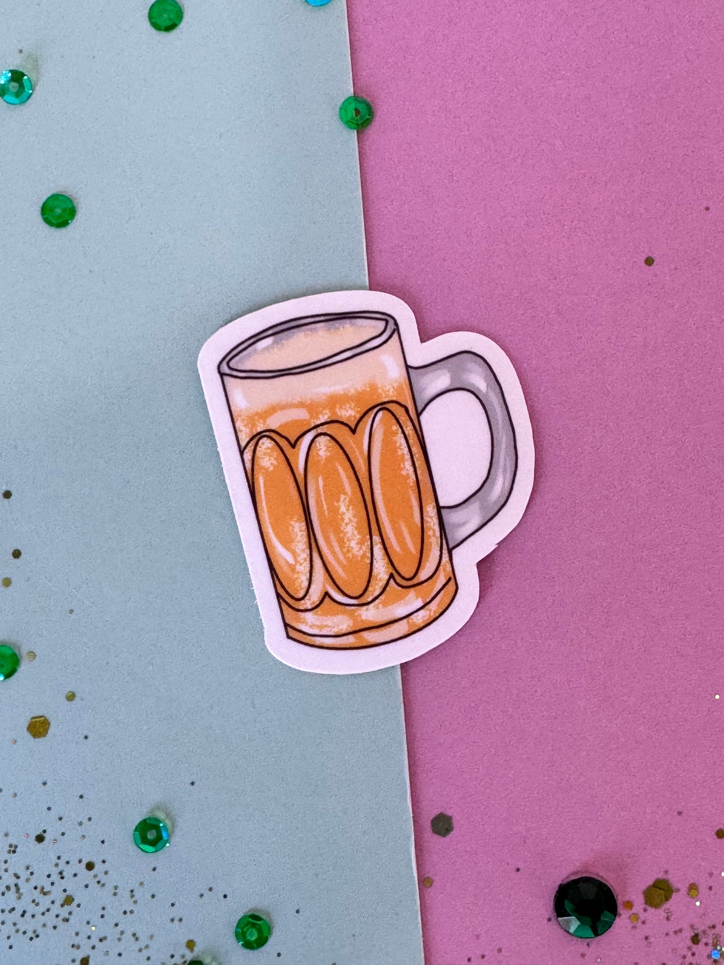 Mug of Beer Sticker, Cheers Laminated or Matte Sticker For Planners, Journals, Agendas