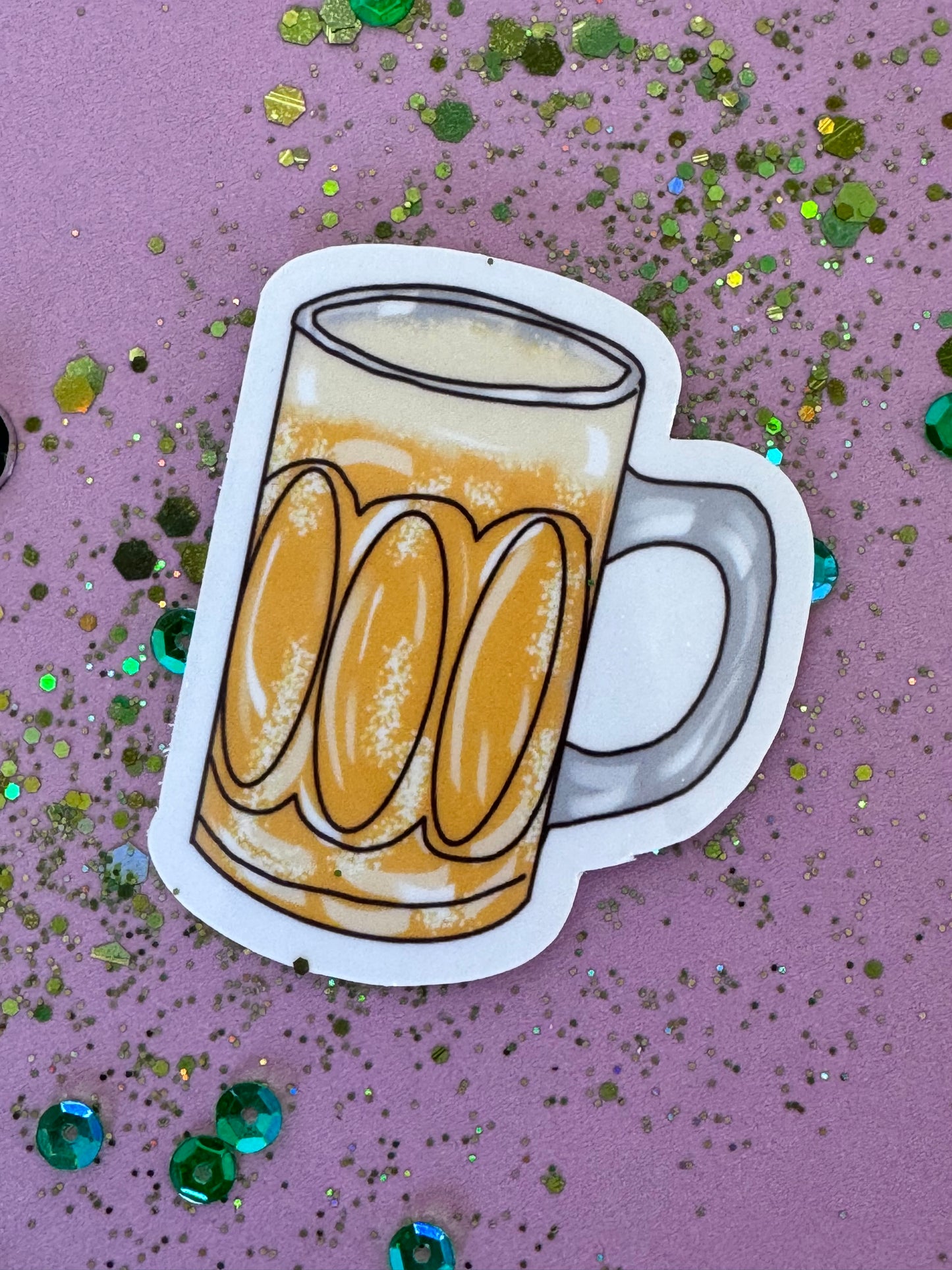 Mug of Beer Sticker, Cheers Laminated or Matte Sticker For Planners, Journals, Agendas