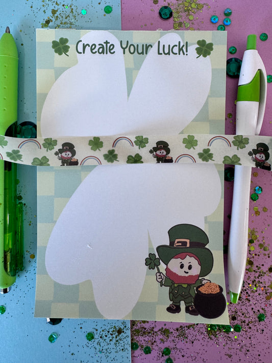 St. Patrick's Day Washi Tape With Rainbows and Lucky 4 Leaf Clovers