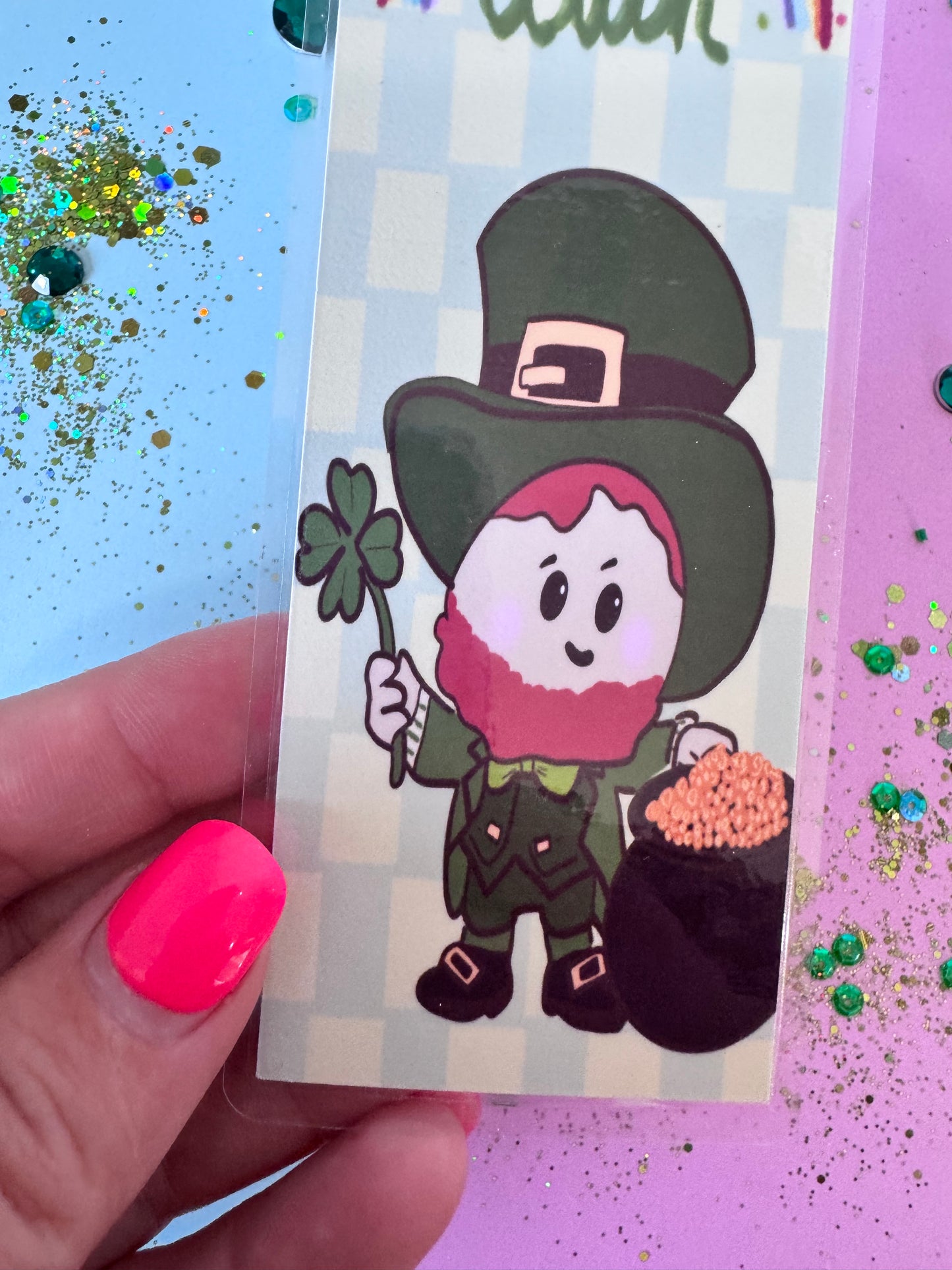 St. Patrick's Day Bookmark, Create Your Luck Inspirational Handmade Bookmark