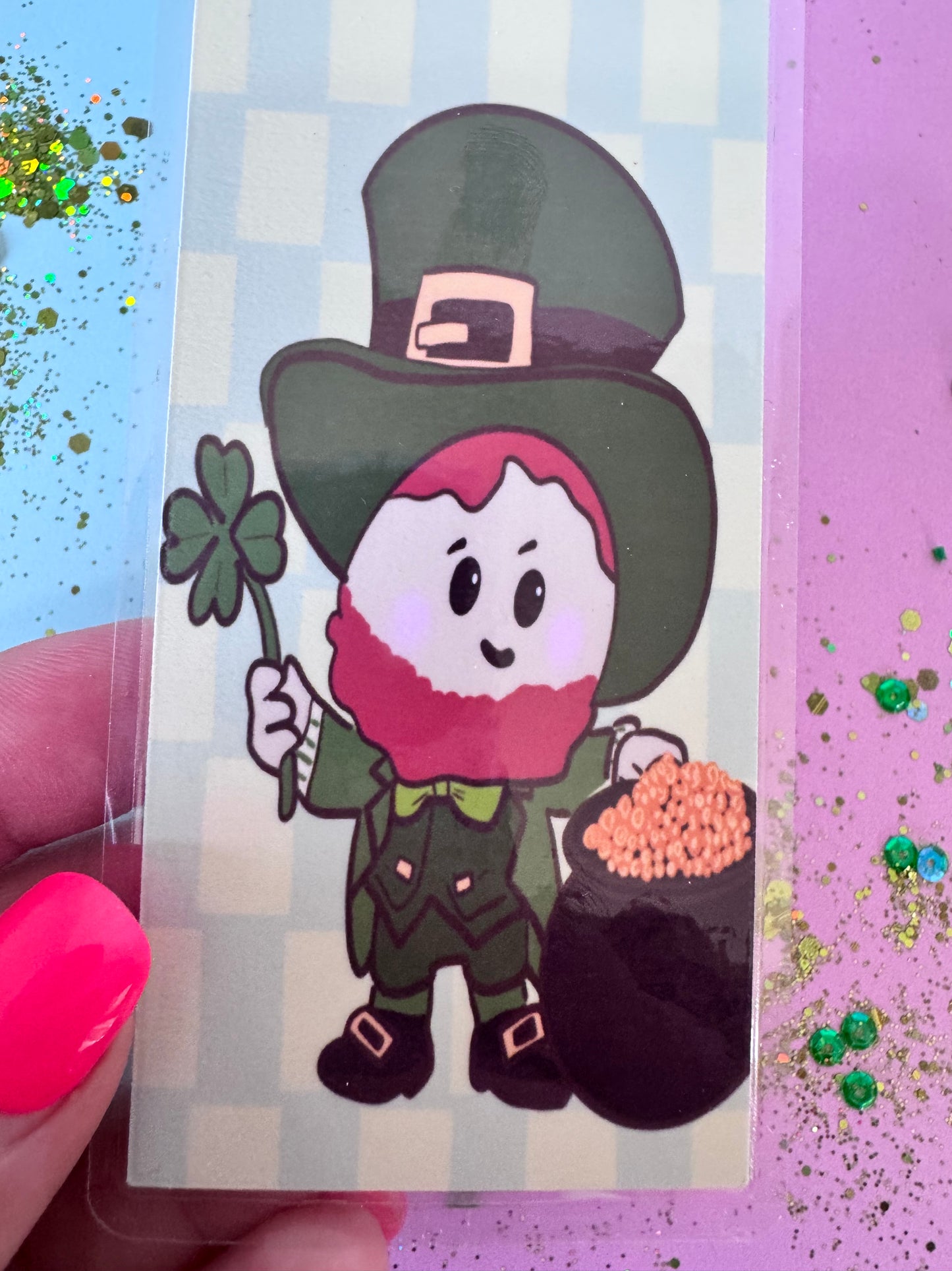 St. Patrick's Day Bookmark, Create Your Luck Inspirational Handmade Bookmark