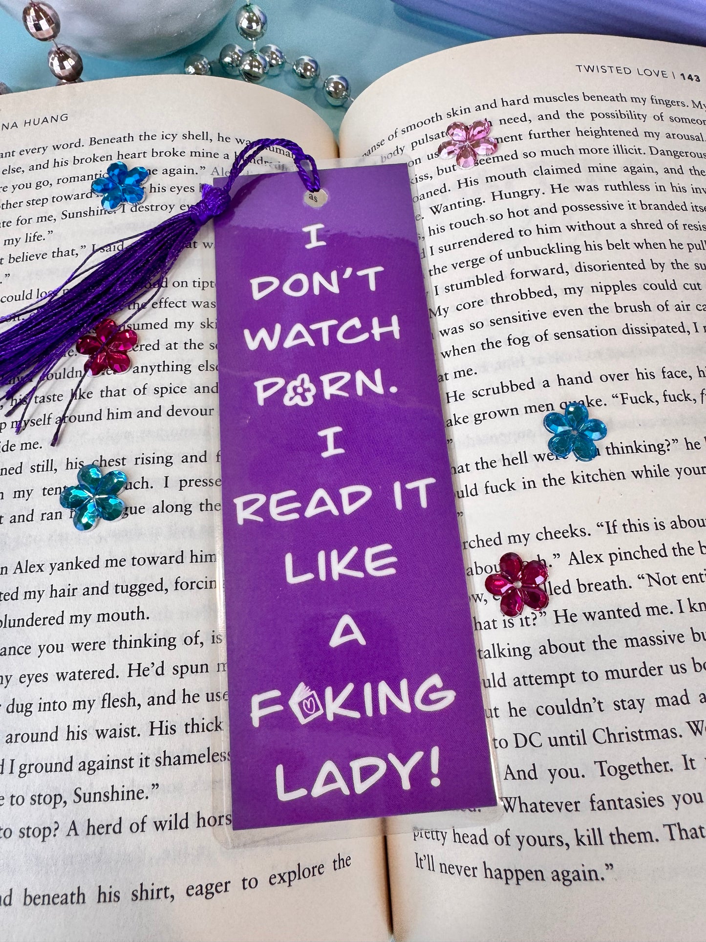 Spicy Book Lovers Bookmark, Funny Adult Page Saver, 1 Bookmark in Pink, Purple, Or Blue