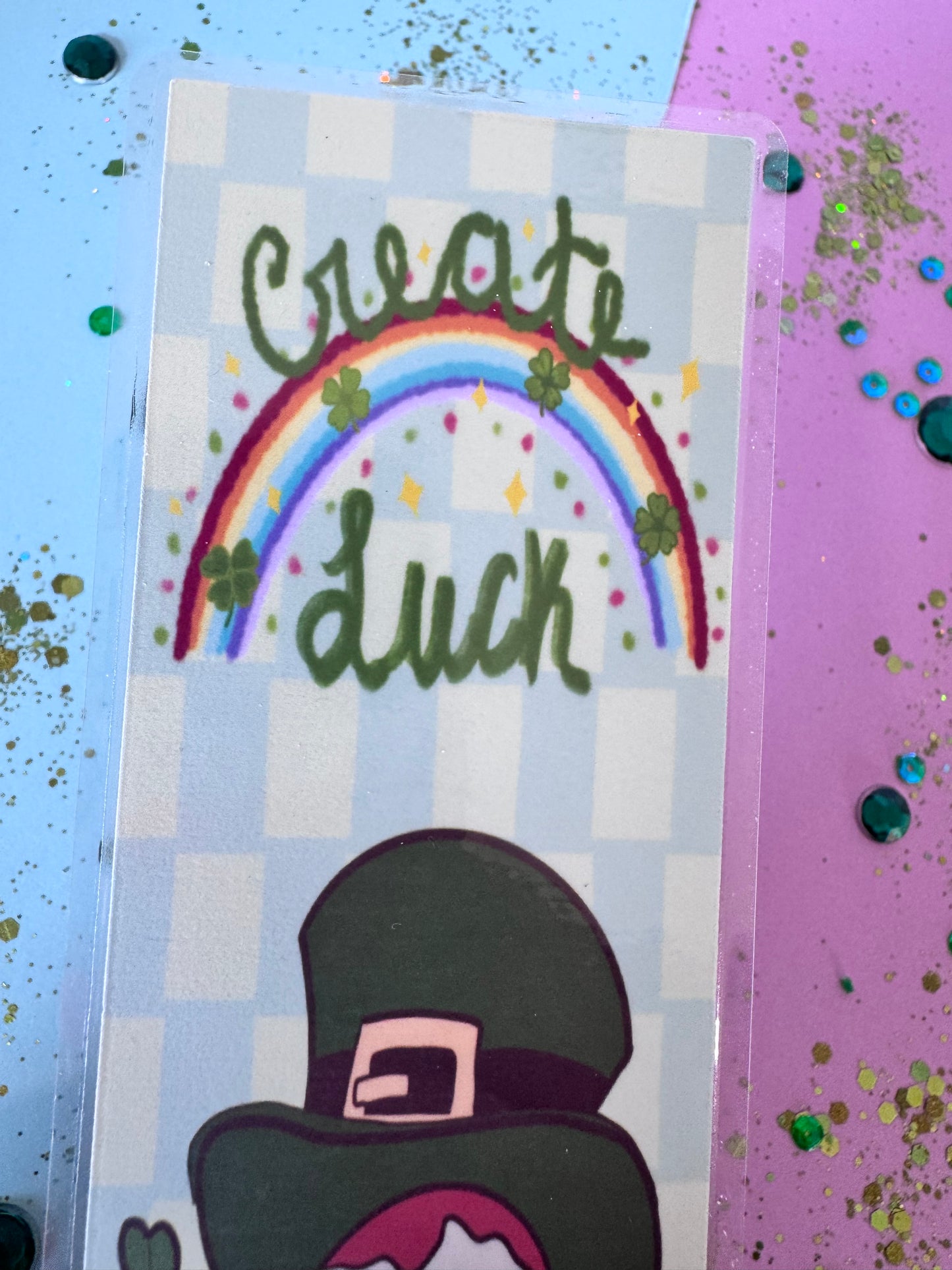 St. Patrick's Day Bookmark, Create Your Luck Inspirational Handmade Bookmark