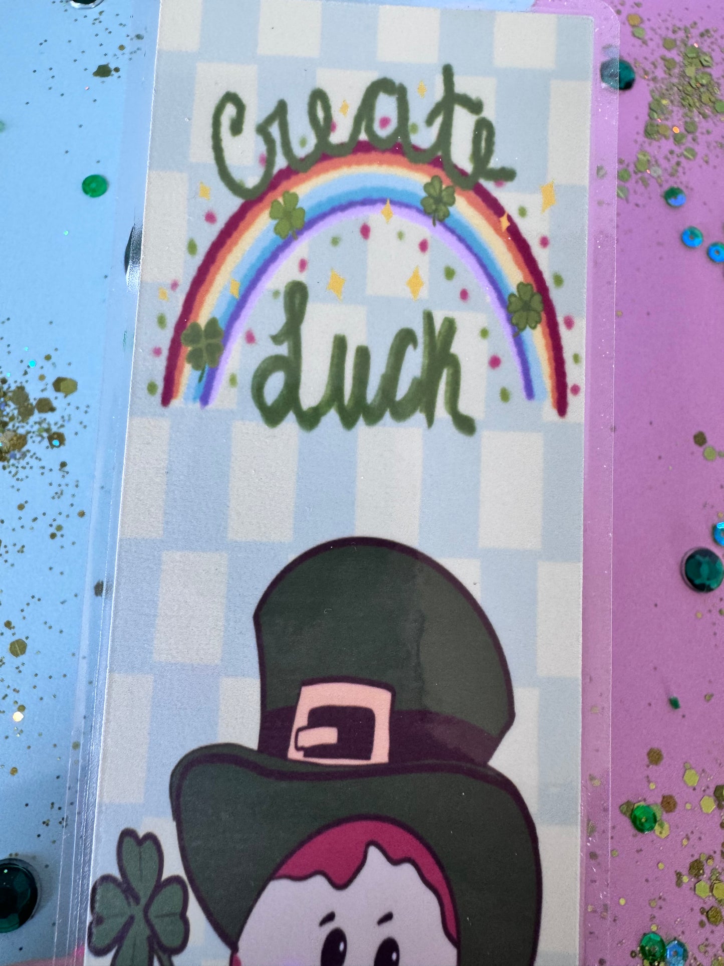 St. Patrick's Day Bookmark, Create Your Luck Inspirational Handmade Bookmark