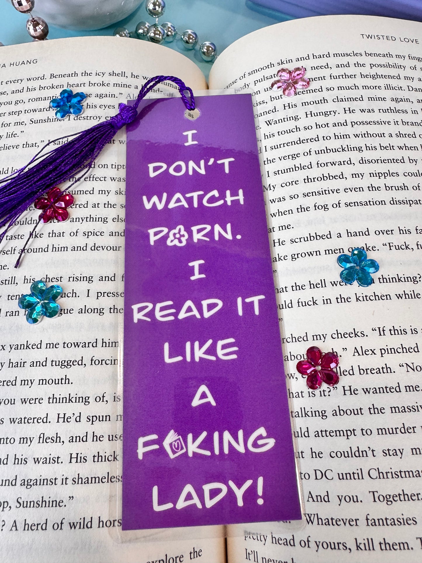 Spicy Book Lovers Bookmark, Funny Adult Page Saver, 1 Bookmark in Pink, Purple, Or Blue