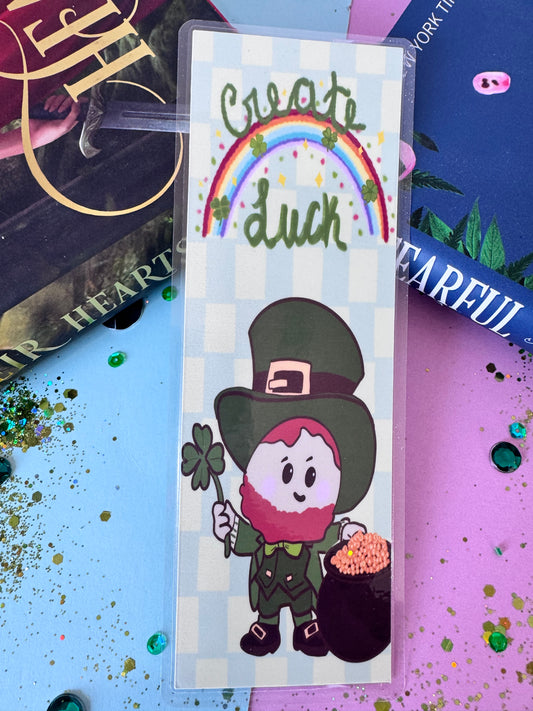 St. Patrick's Day Bookmark, Create Your Luck Inspirational Handmade Bookmark