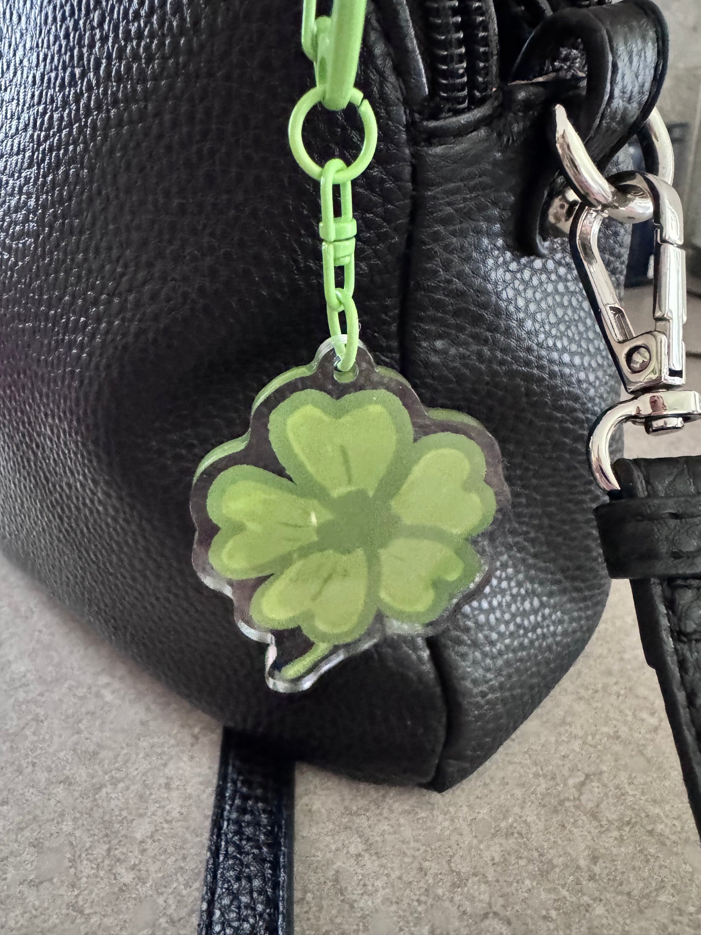 4 Leaf Clover Acrylic Keychain, Shamrock Keychain
