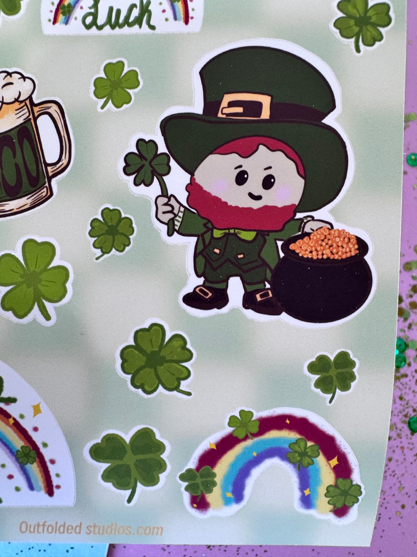 St. Patrick's Day Sticker Sheet For Lucky Planner Pages