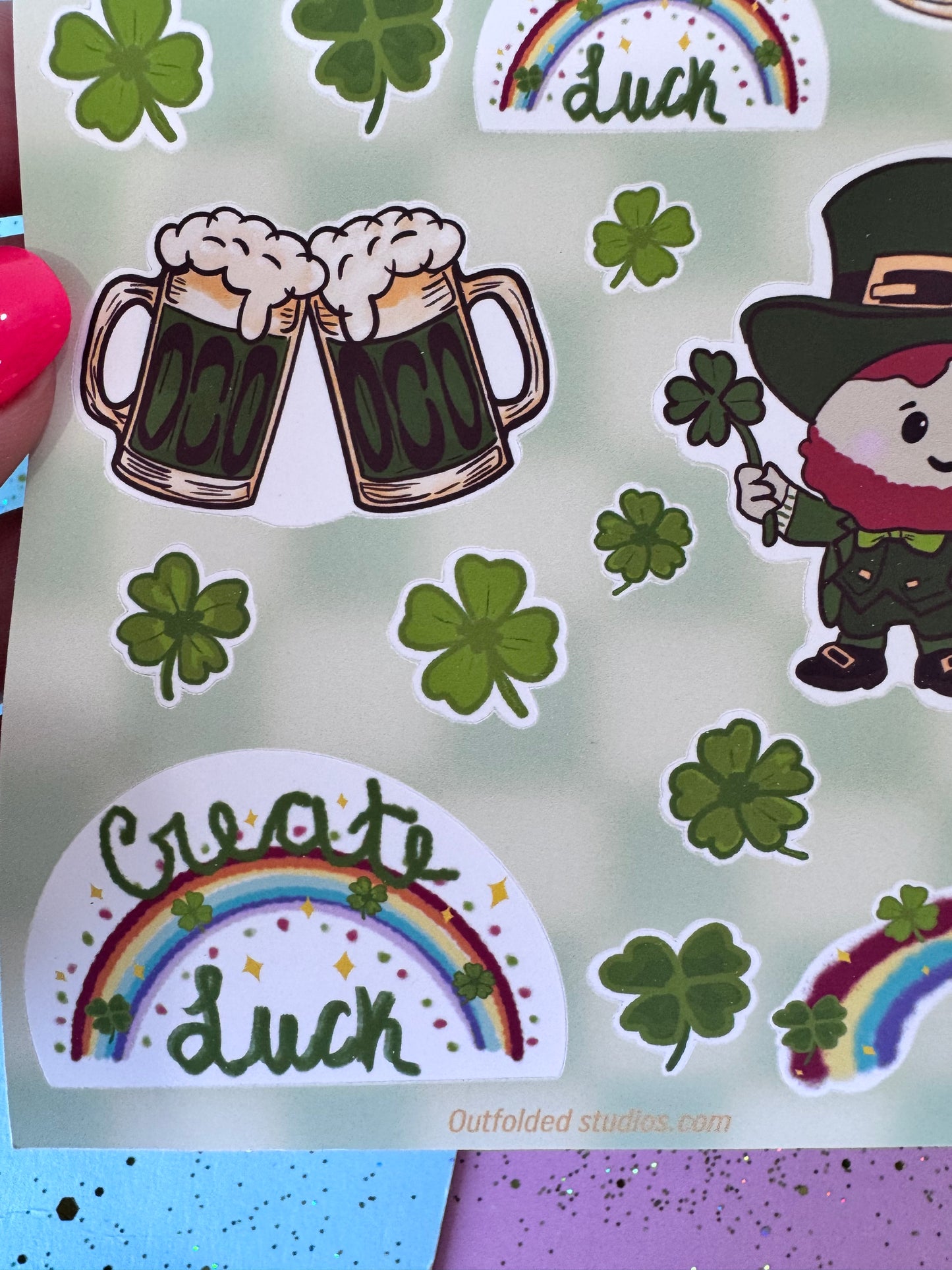 St. Patrick's Day Sticker Sheet For Lucky Planner Pages