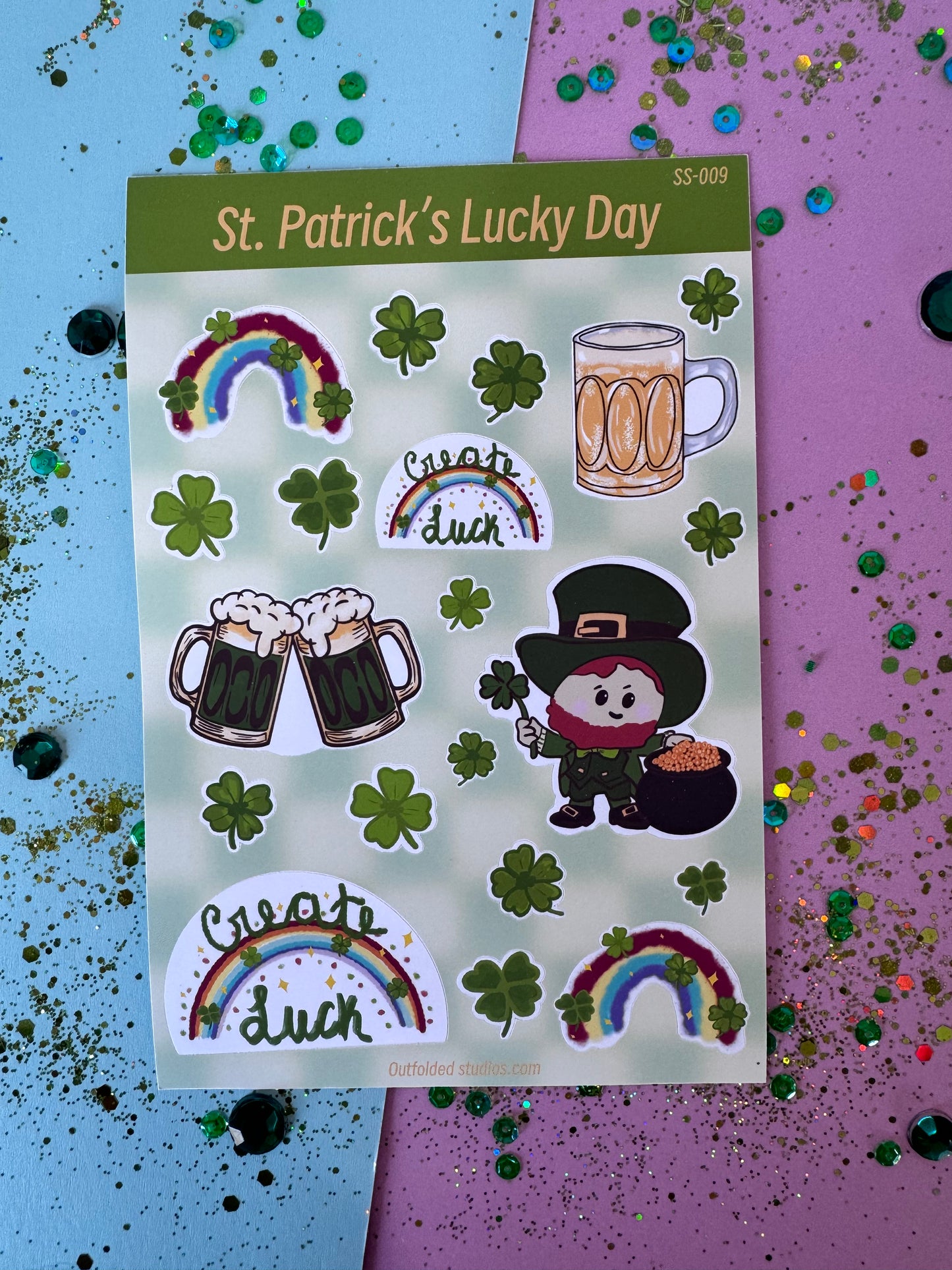 St. Patrick's Day Sticker Sheet For Lucky Planner Pages
