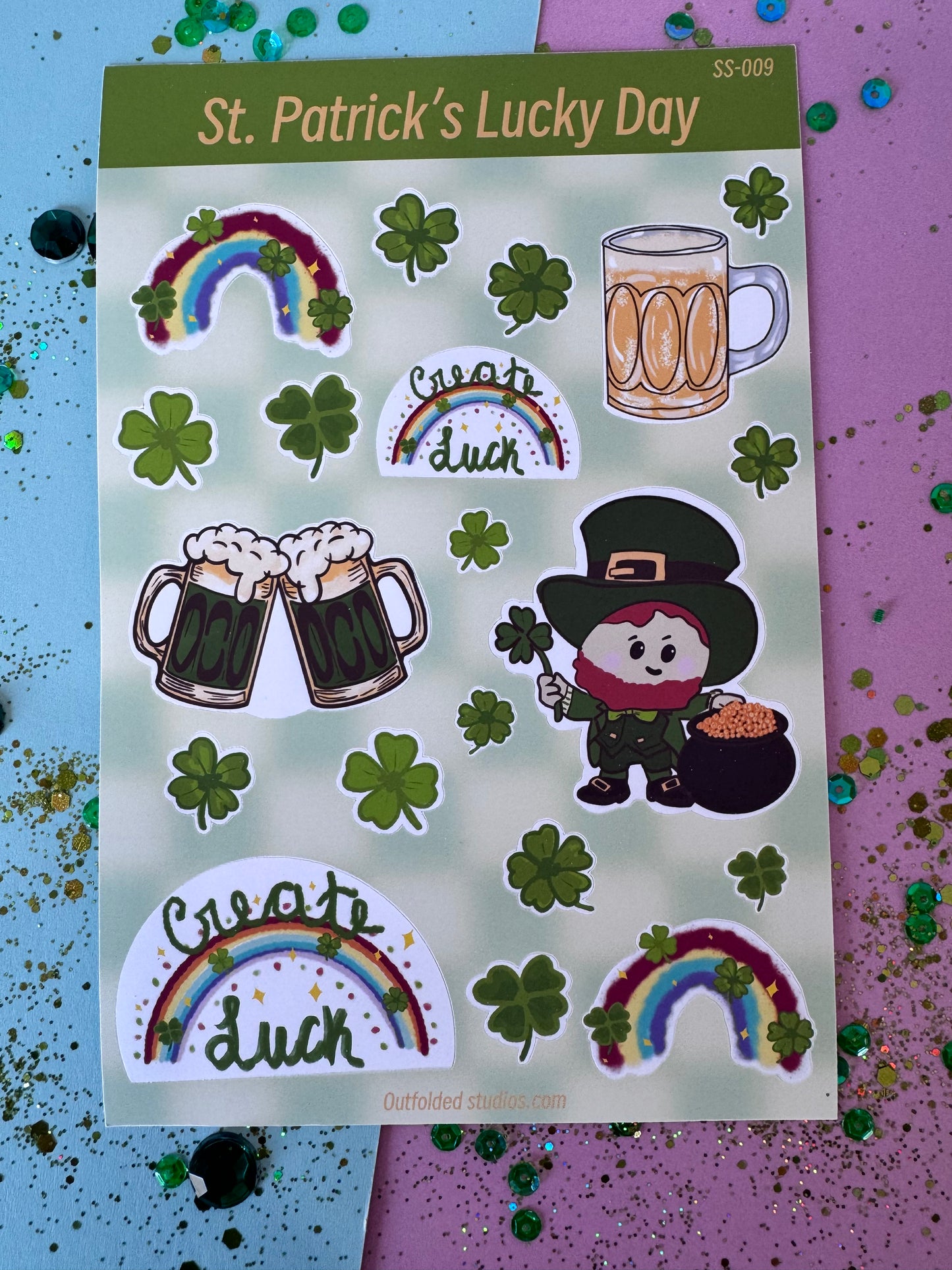 St. Patrick's Day Sticker Sheet For Lucky Planner Pages