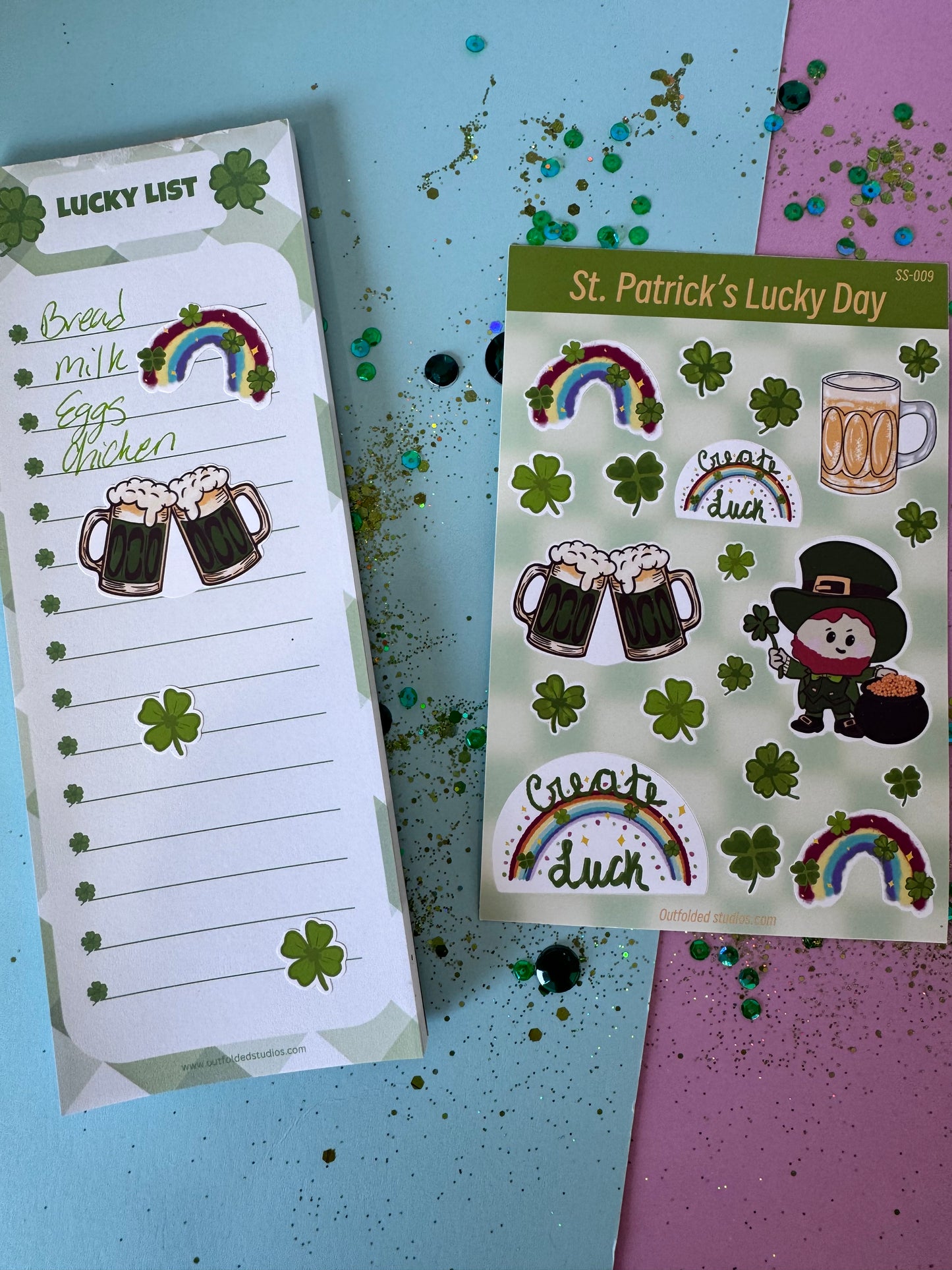 St. Patrick's Day Sticker Sheet For Lucky Planner Pages
