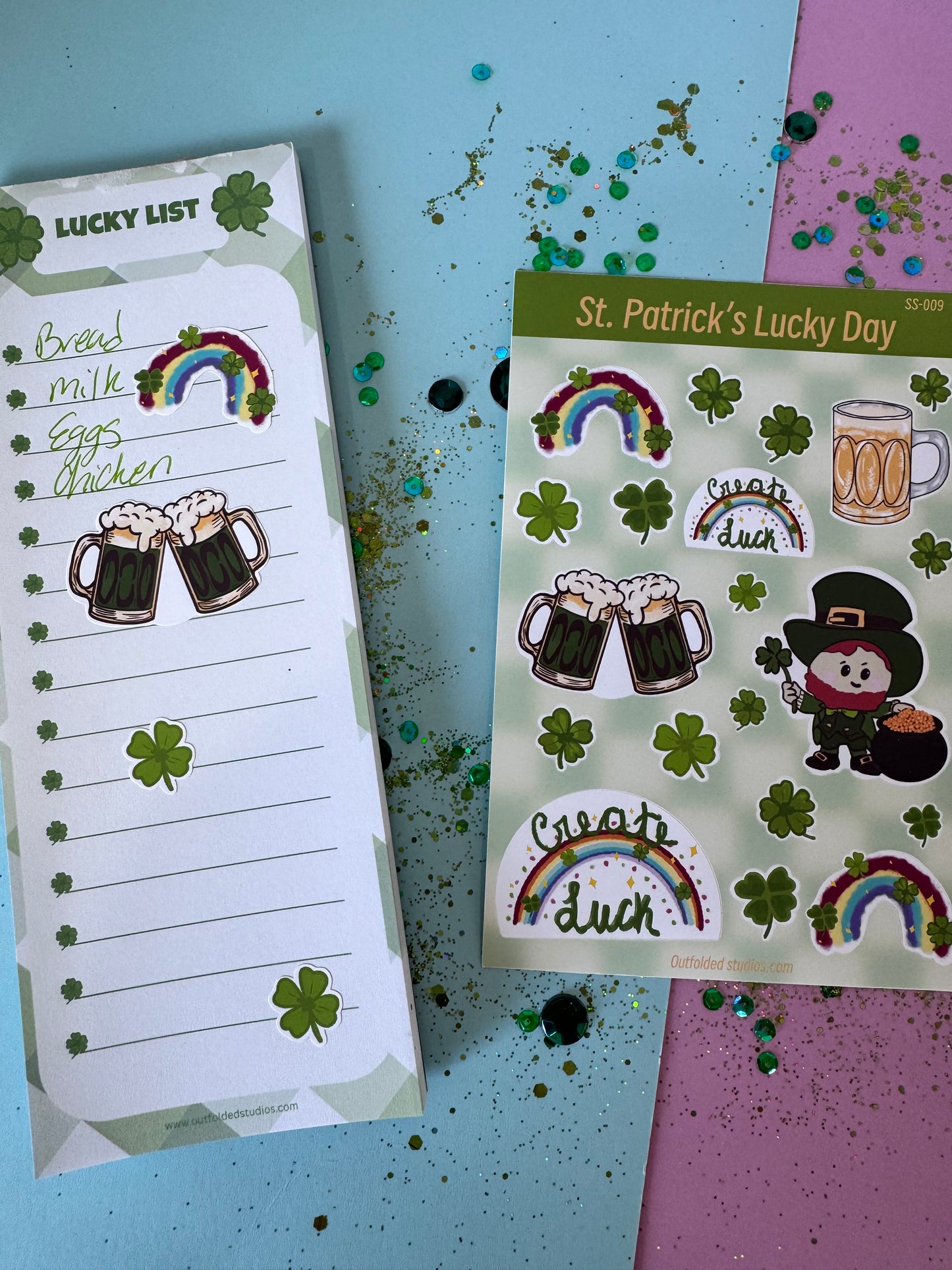 St. Patrick's Day Sticker Sheet For Lucky Planner Pages