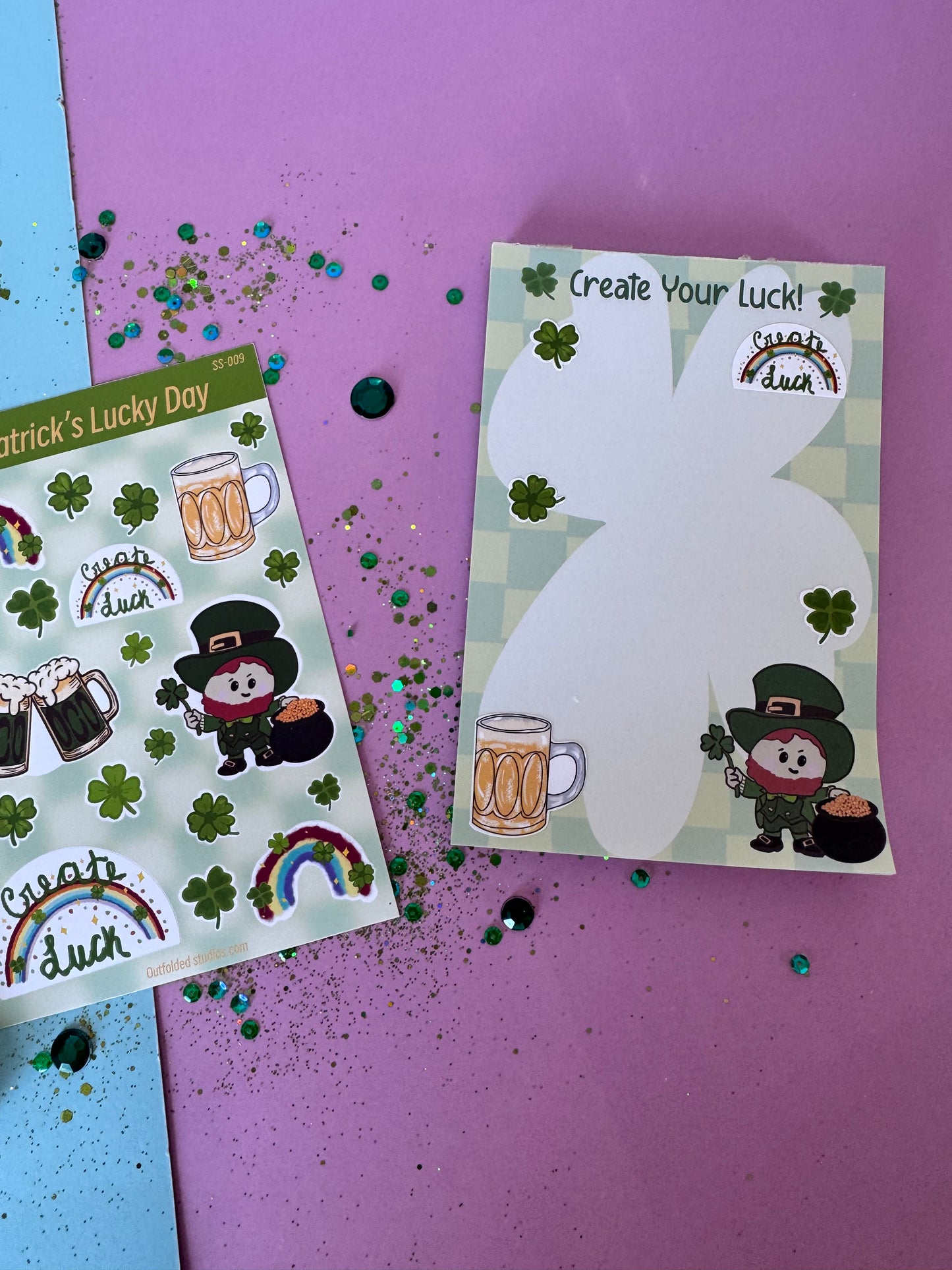 St. Patrick's Day Sticker Sheet For Lucky Planner Pages