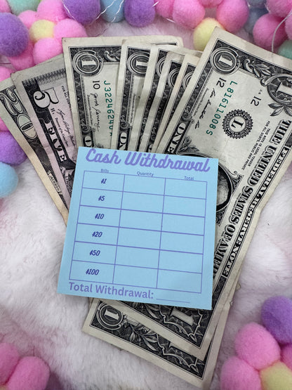 Mini Cash Withdrawal Pad - Handmade Bank Withdrawal Notepad