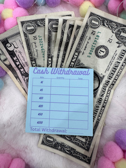 Mini Cash Withdrawal Pad - Handmade Bank Withdrawal Notepad