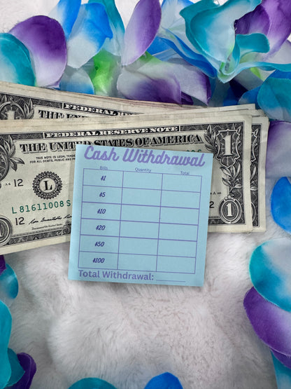 Mini Cash Withdrawal Pad - Handmade Bank Withdrawal Notepad