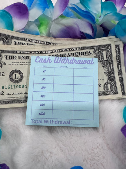Mini Cash Withdrawal Pad - Handmade Bank Withdrawal Notepad