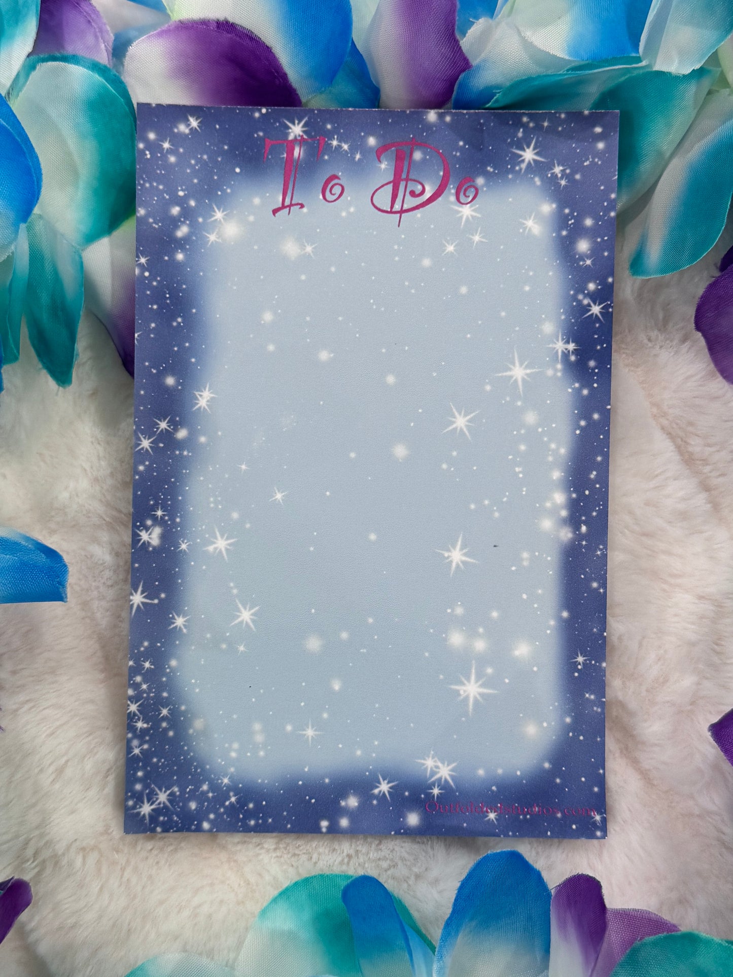 Whimsical To-Do Notepad, Handmade Memo Pad, Starry Night 50 Page Reminder List Pad