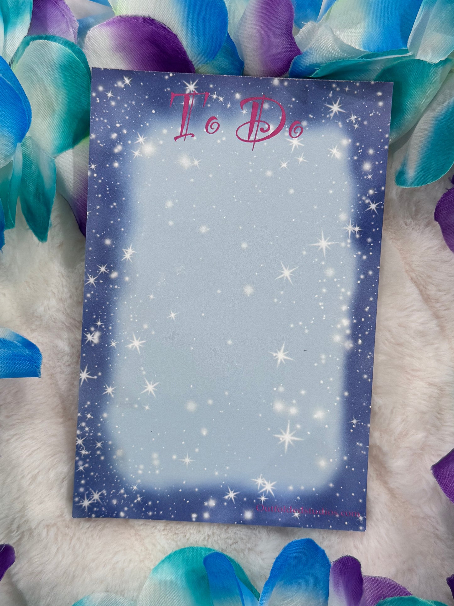 Whimsical To-Do Notepad, Handmade Memo Pad, Starry Night 50 Page Reminder List Pad
