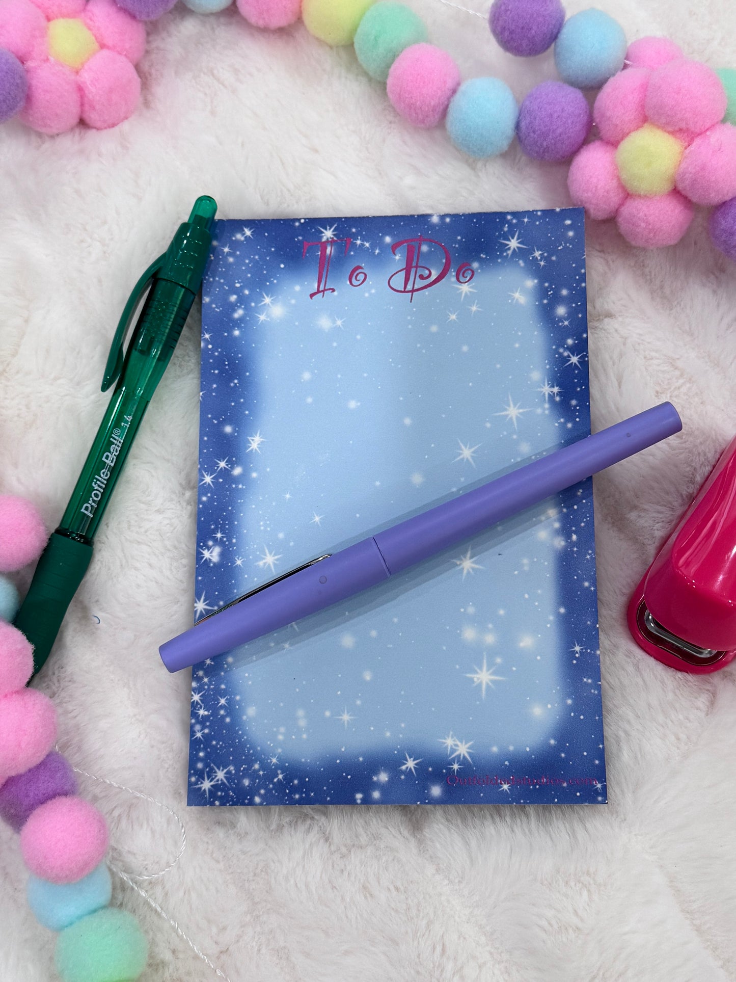 Whimsical To-Do Notepad, Handmade Memo Pad, Starry Night 50 Page Reminder List Pad