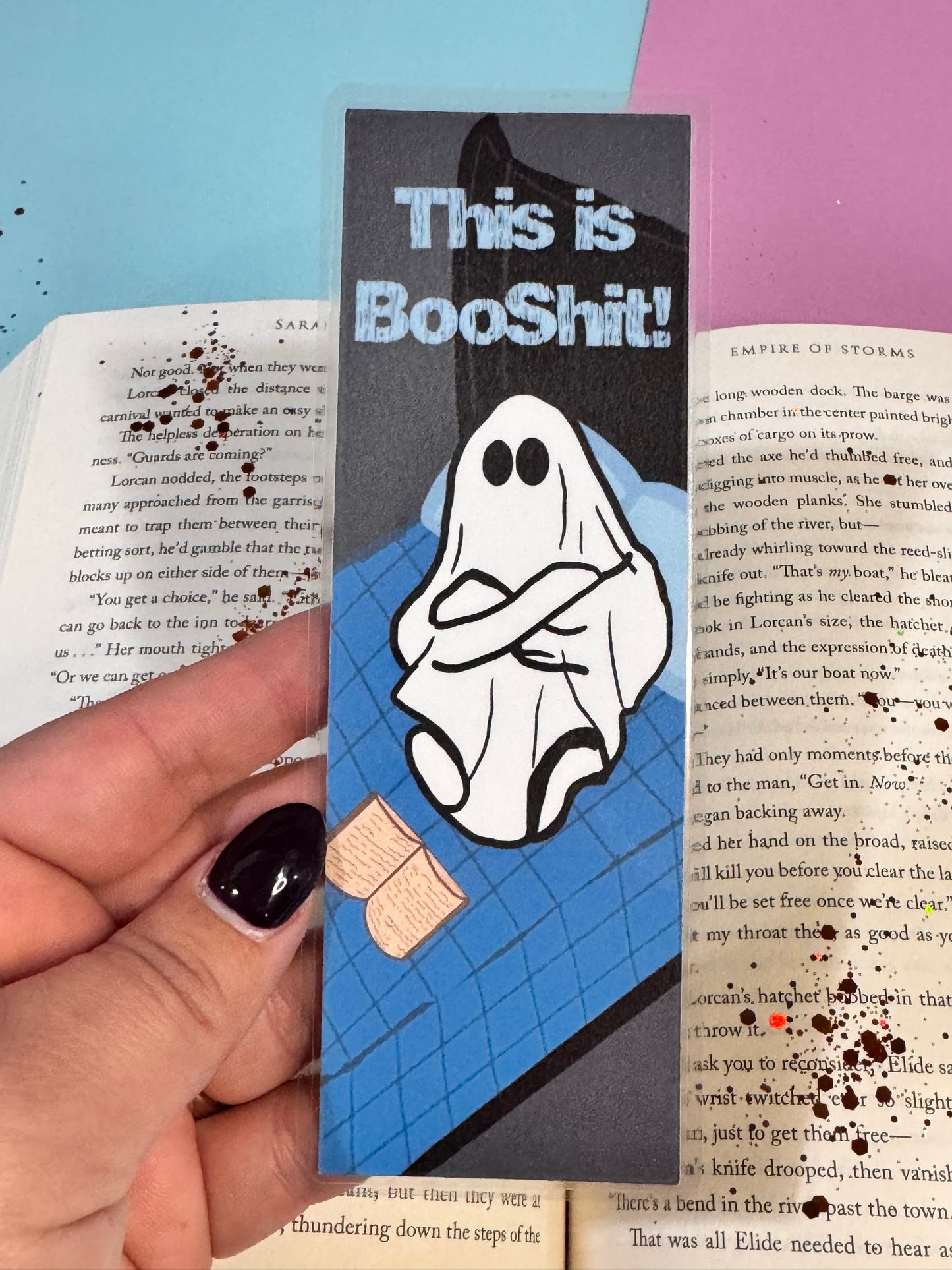 This Is Booshit Halloween Ghost Reading Fall Laminated Bookmark