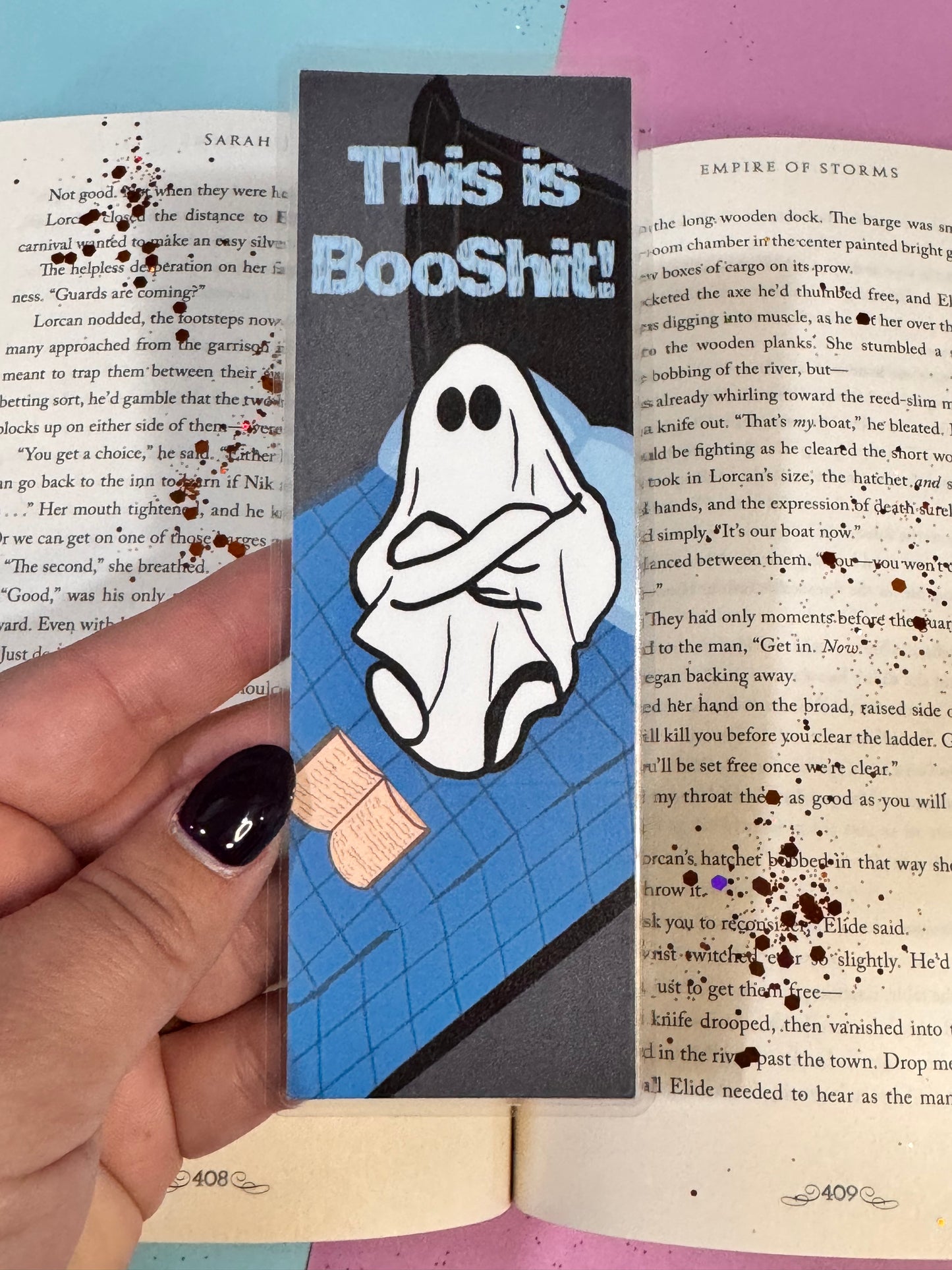 This Is Booshit Halloween Ghost Reading Fall Laminated Bookmark