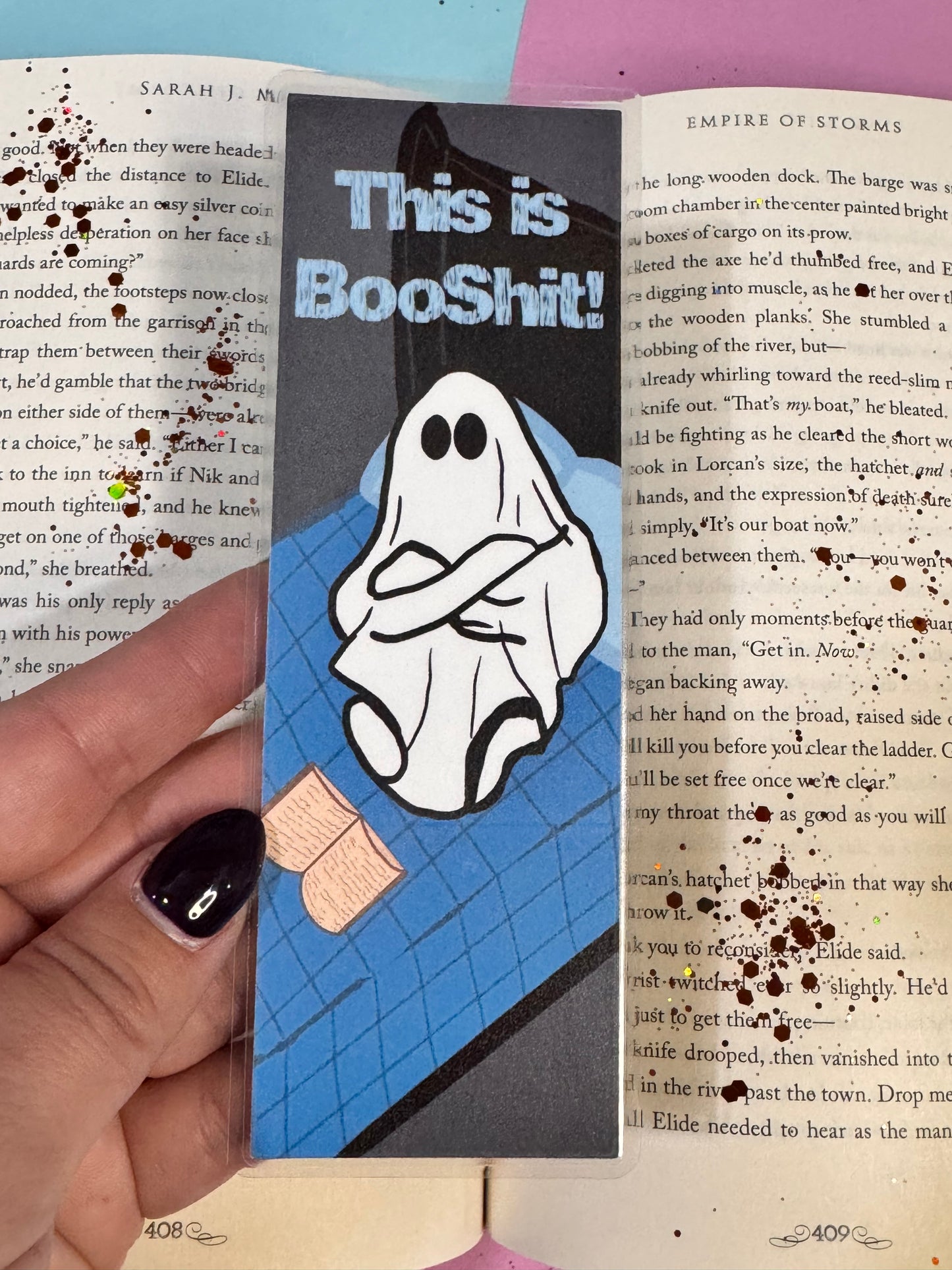 This Is Booshit Halloween Ghost Reading Fall Laminated Bookmark