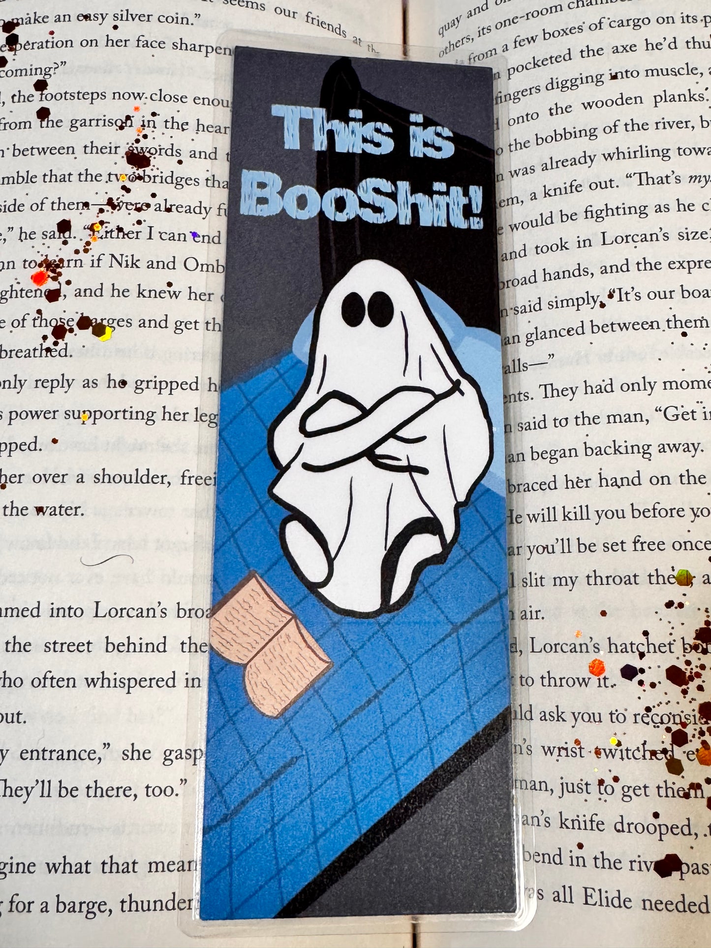 This Is Booshit Halloween Ghost Reading Fall Laminated Bookmark