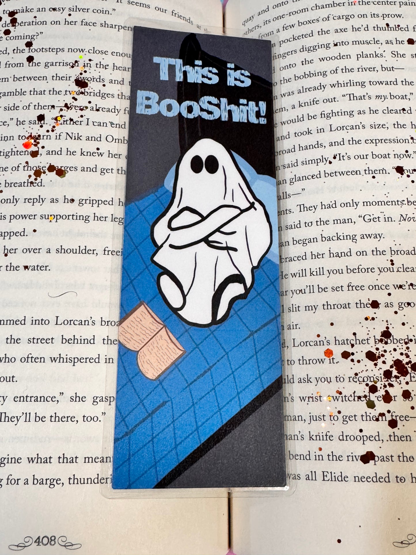 This Is Booshit Halloween Ghost Reading Fall Laminated Bookmark